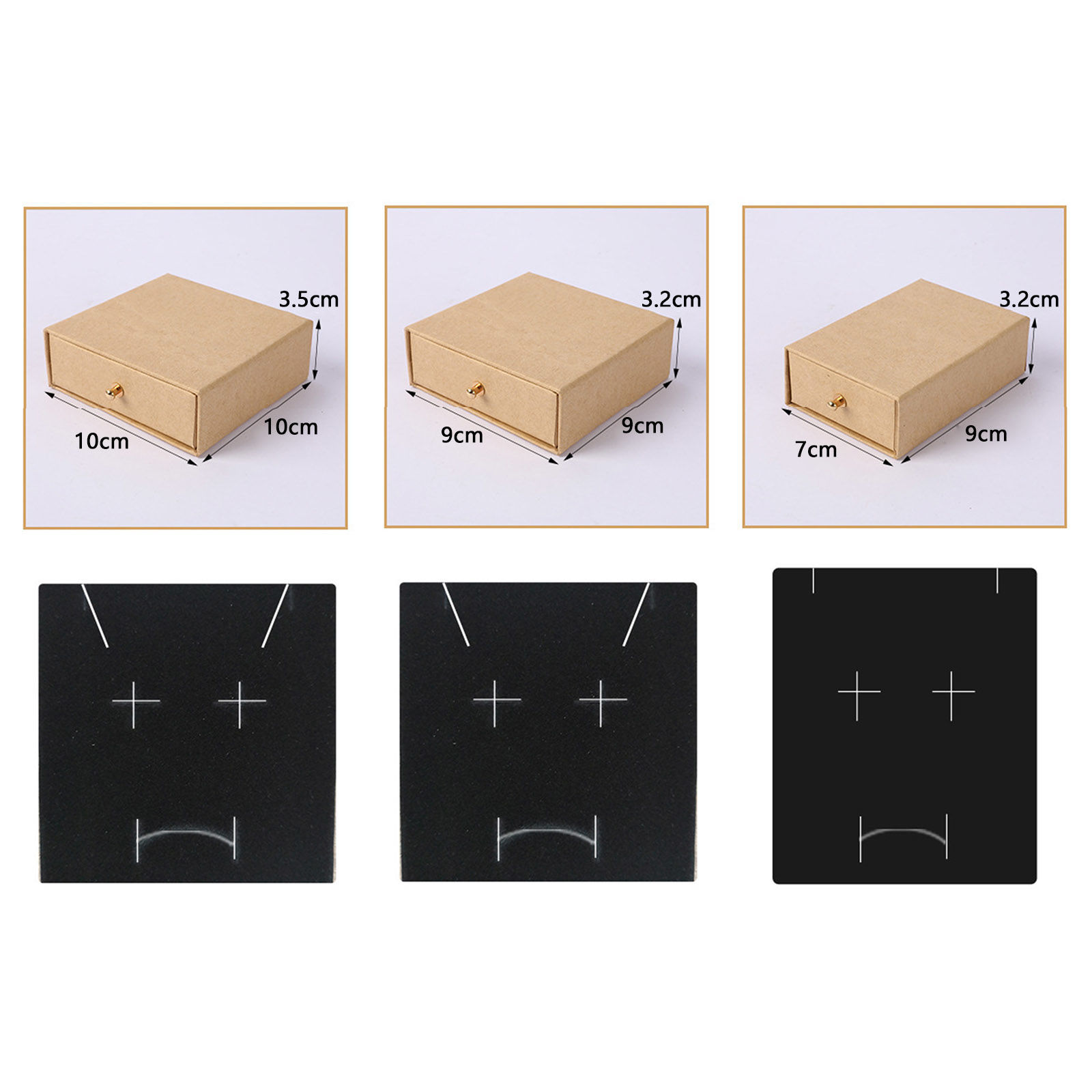 Image de 1 Pièce Boîte à Bijoux pour Collier Bracelet Bague Emballage Cadeau en Papier Kraft Multicolore