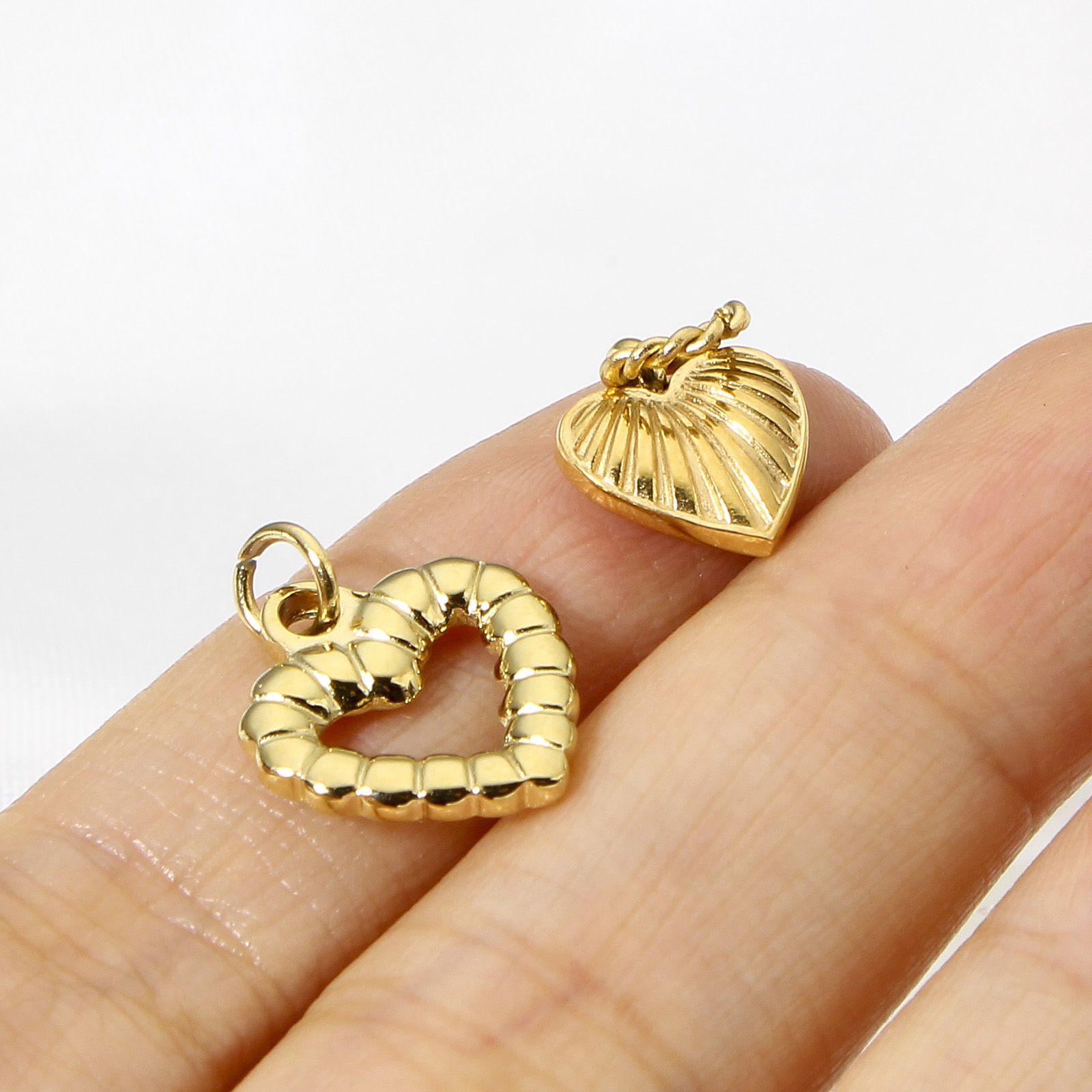 Picture of 304 Stainless Steel Valentine's Day Charms Gold Plated Heart