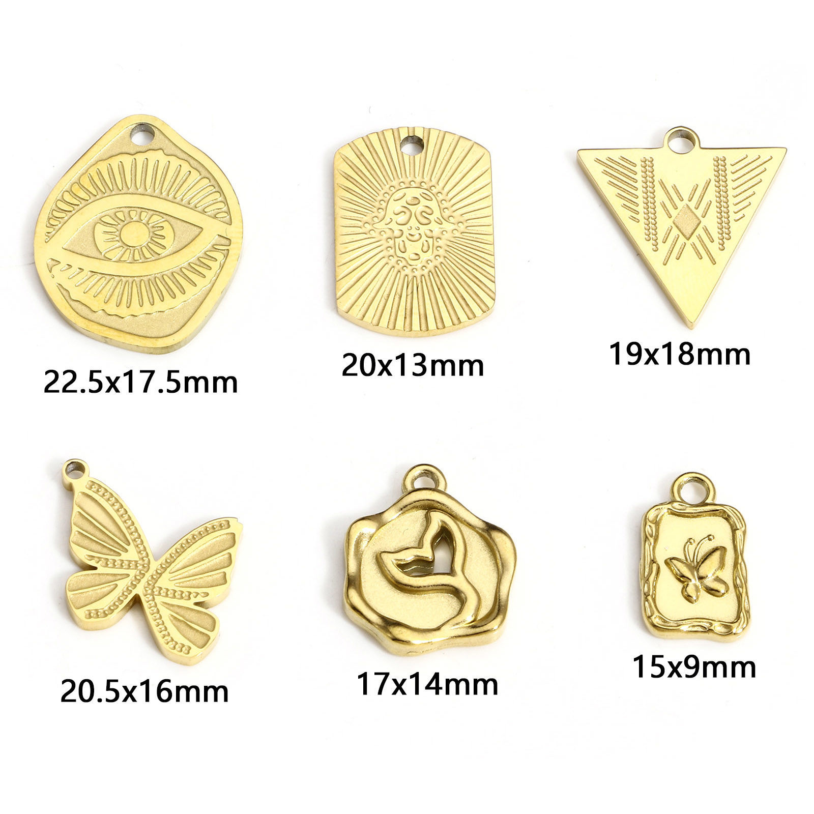 Picture of 304 Stainless Steel Stylish Charms 18K Real Gold Plated Butterfly Animal