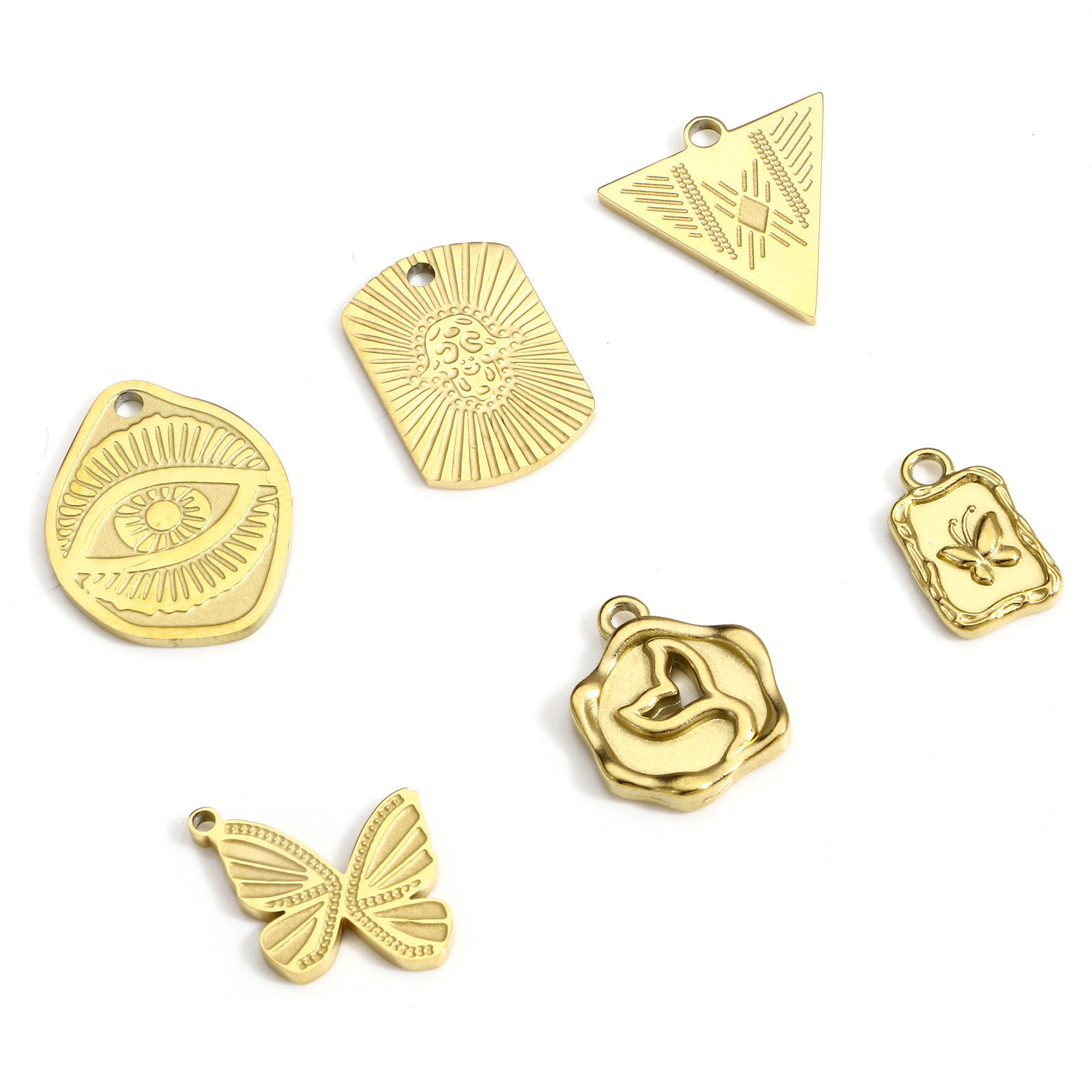 Picture of 304 Stainless Steel Stylish Charms 18K Real Gold Plated Butterfly Animal
