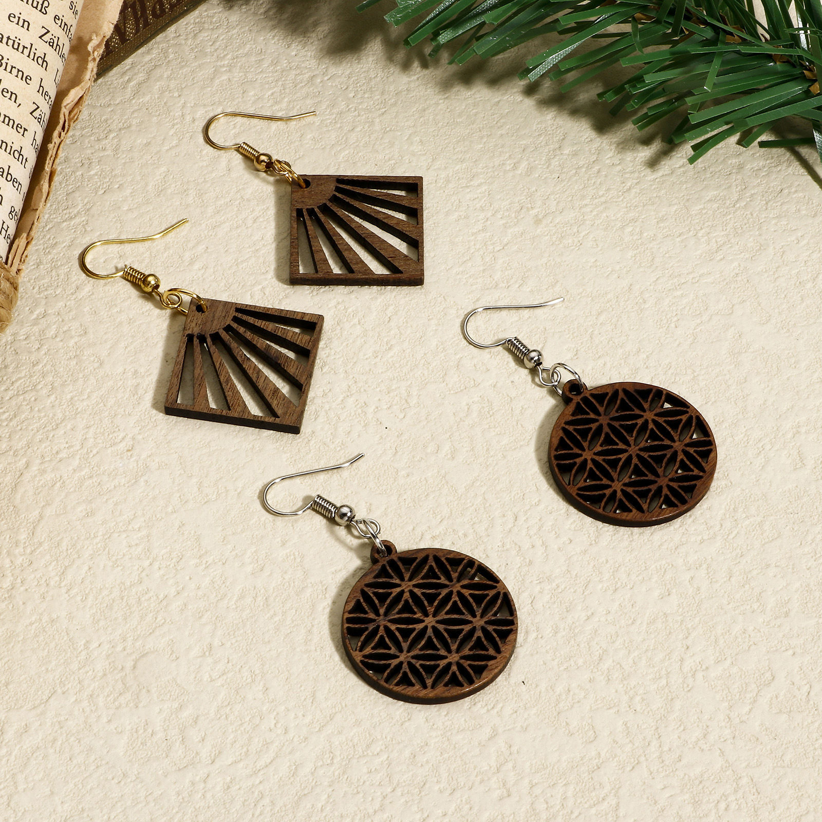 Imagen de 5 Unidades Nuez Colgantes Marrón Hueco