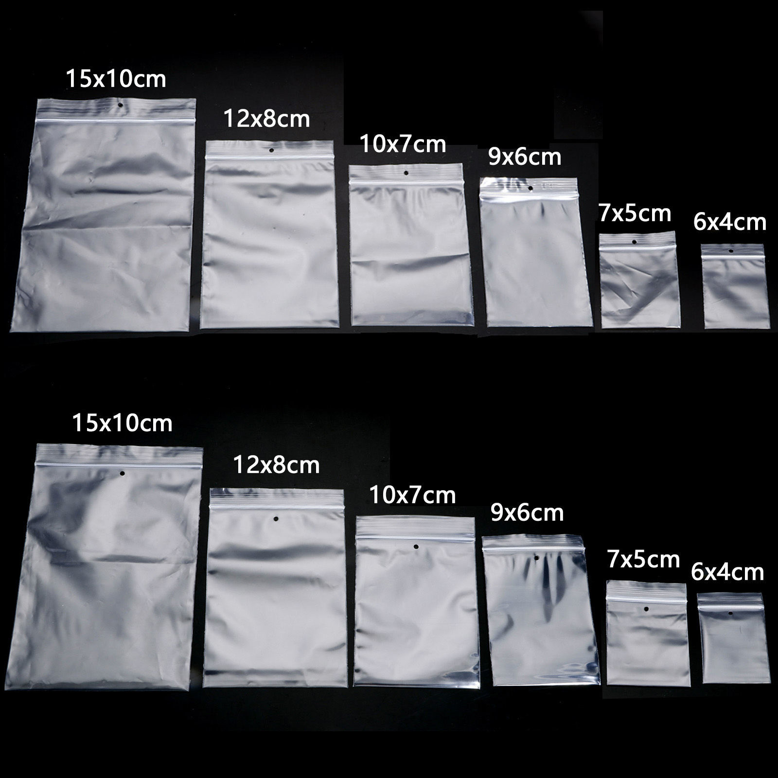 Picture of Poly Ethylene Grip Seal Zip Lock Bags Rectangle Transparent Clear