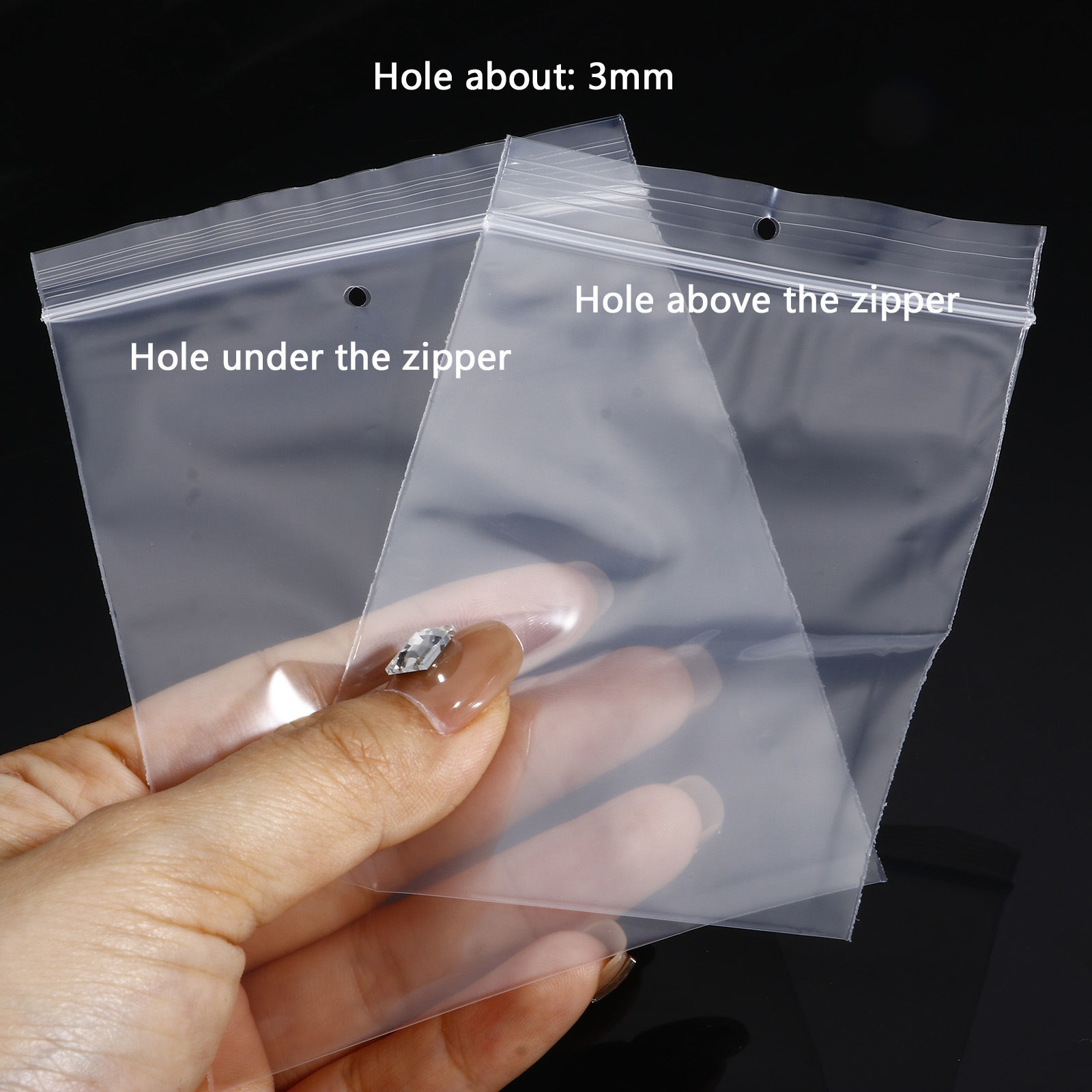 Picture of Poly Ethylene Grip Seal Zip Lock Bags Rectangle Transparent Clear