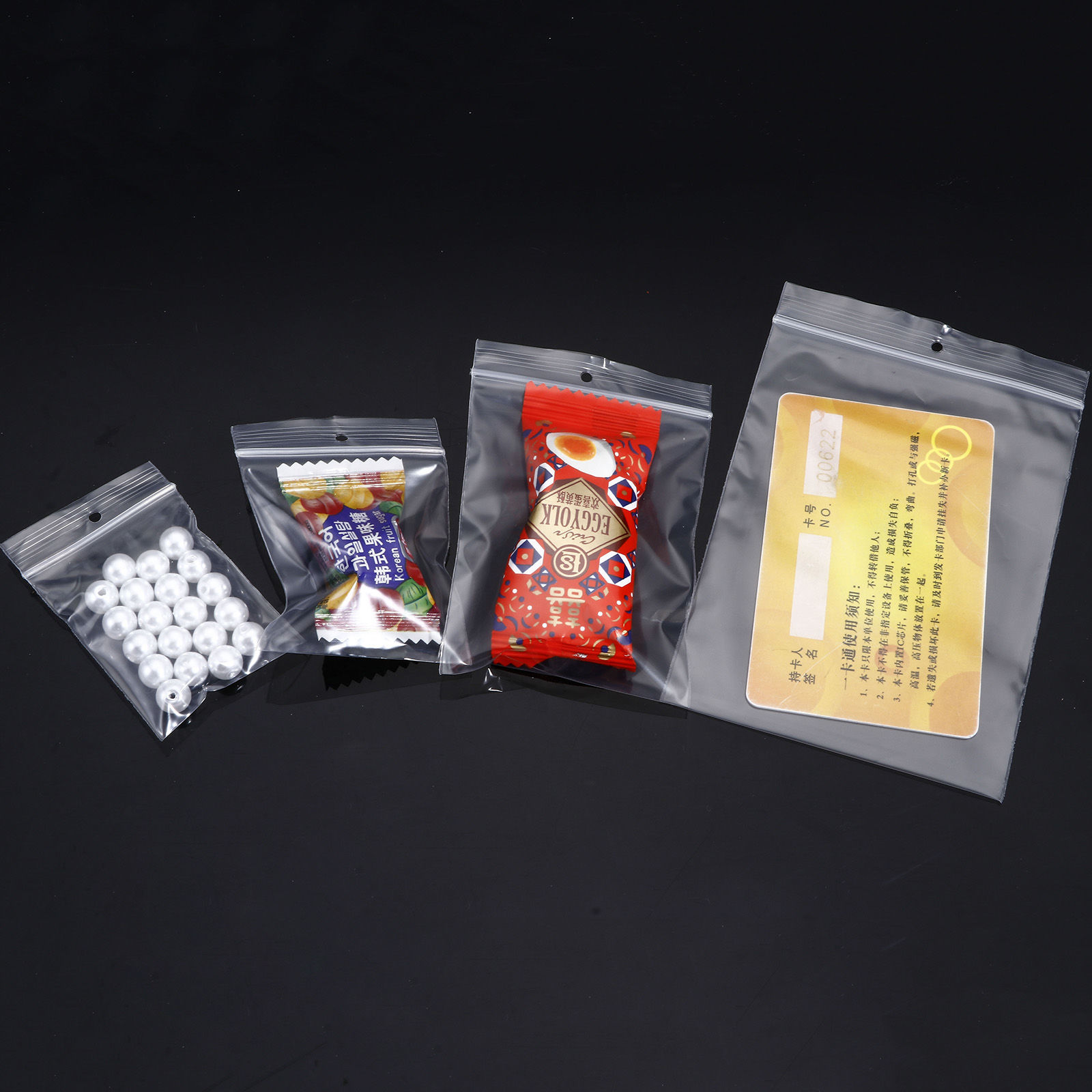 Picture of Poly Ethylene Grip Seal Zip Lock Bags Rectangle Transparent Clear