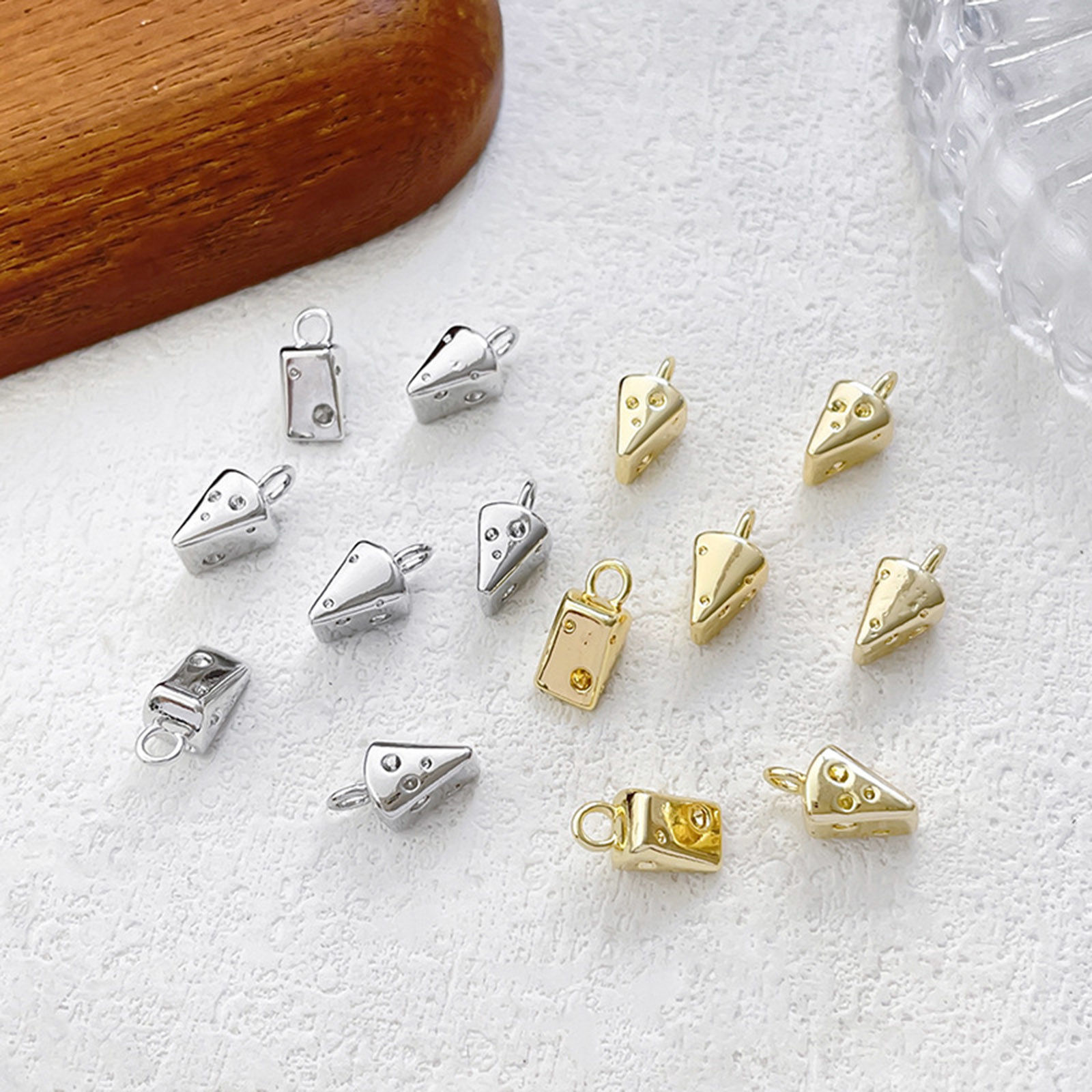 Picture of Brass Charms Multicolor Cheese 3D 11mm x 5mm