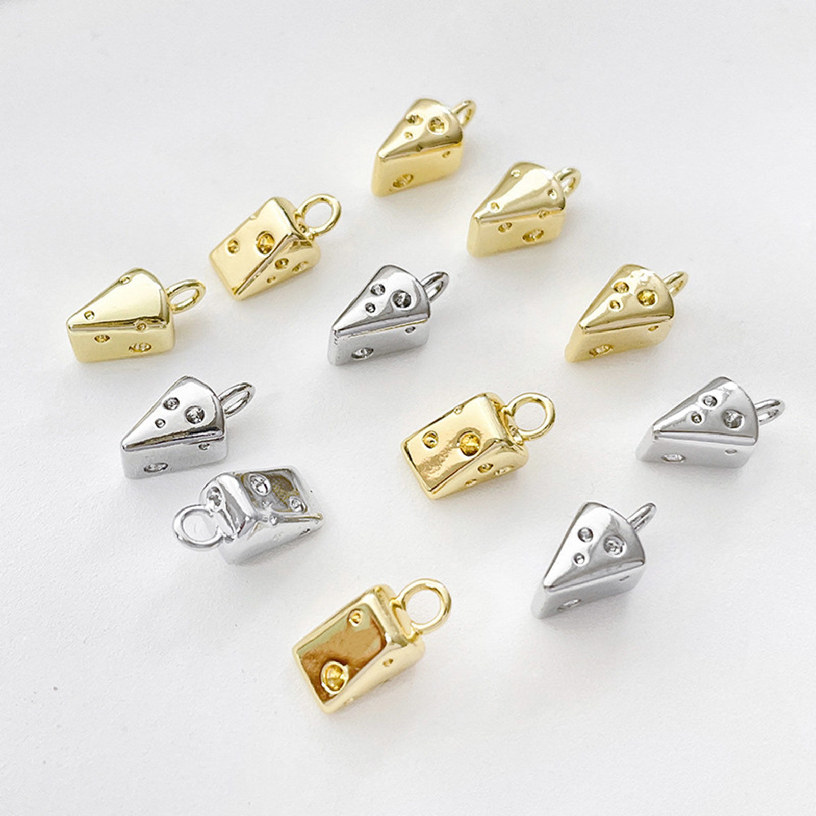 Picture of Brass Charms Multicolor Cheese 3D 11mm x 5mm