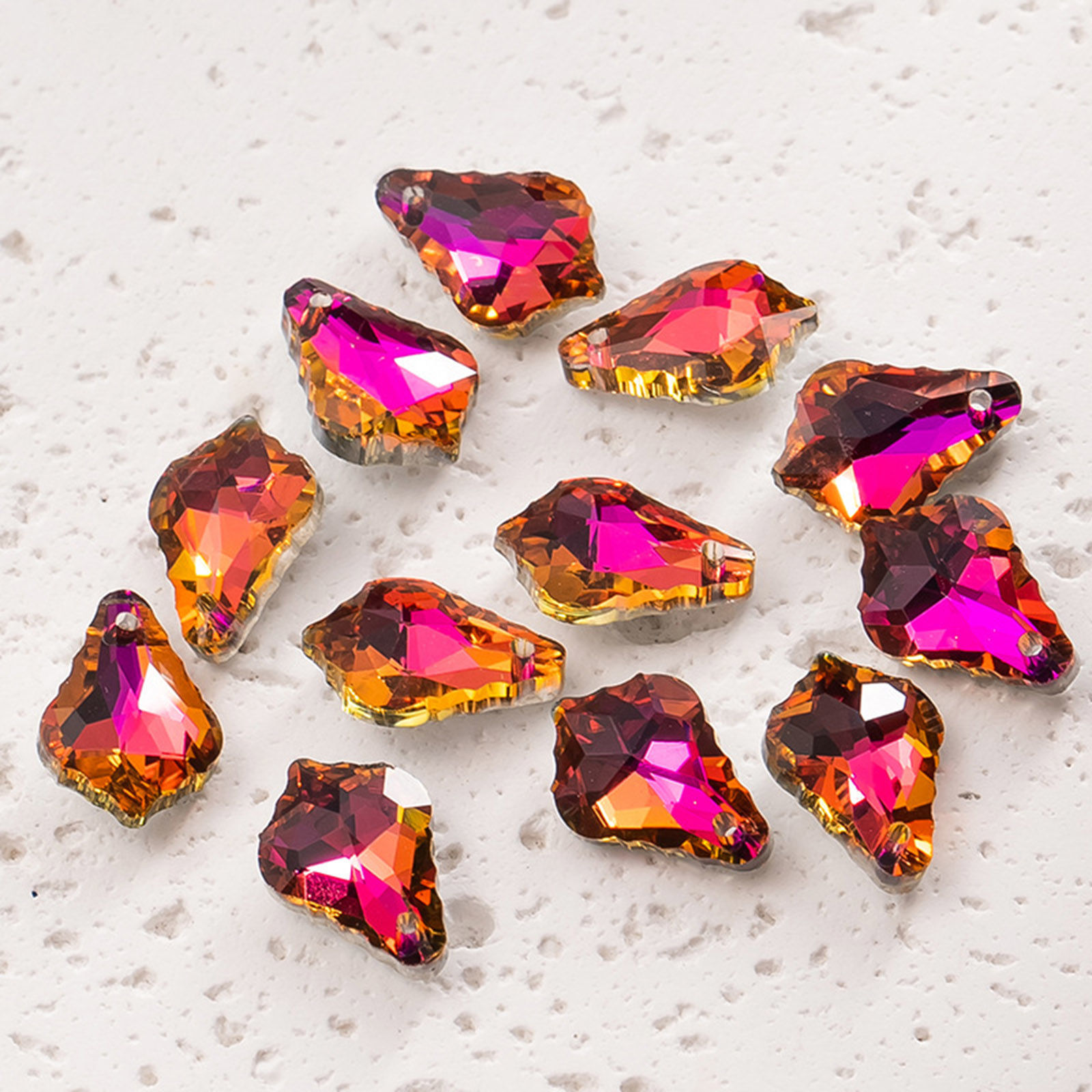 Picture of Glass AB Rainbow Color Aurora Borealis Charms Drop Multicolor Faceted 16mm x 11mm