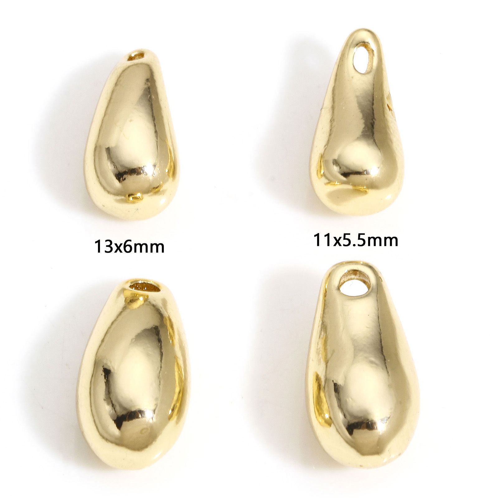 Picture of Brass Charms 14K Real Gold Plated Drop 3D