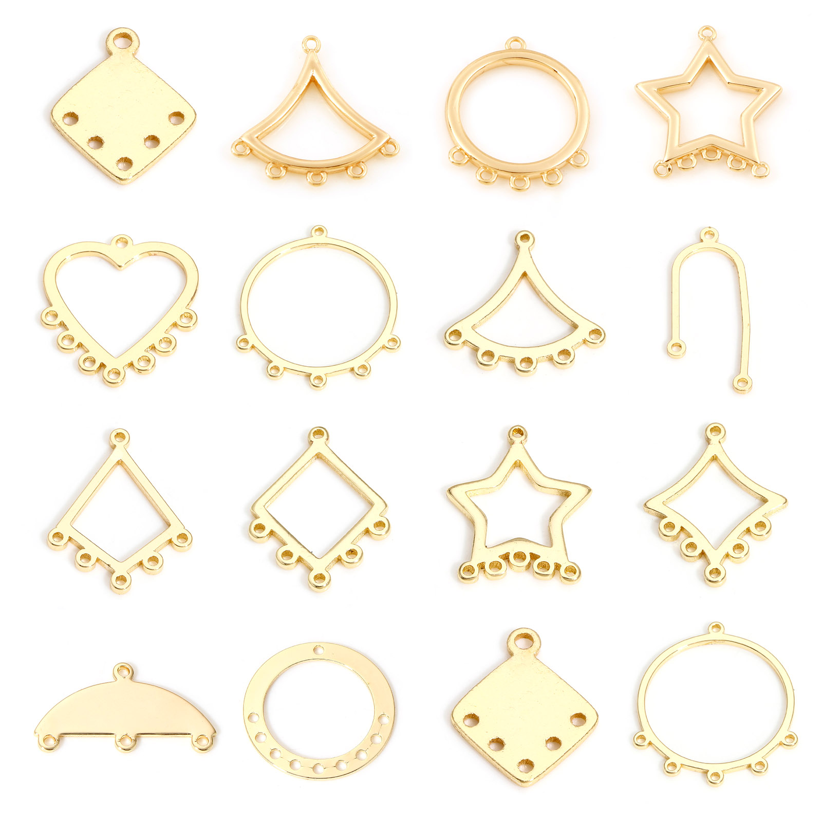 Imagen de 2 Unidades Latón Geométrico Conectores de Araña 14K Oro Real Chappado