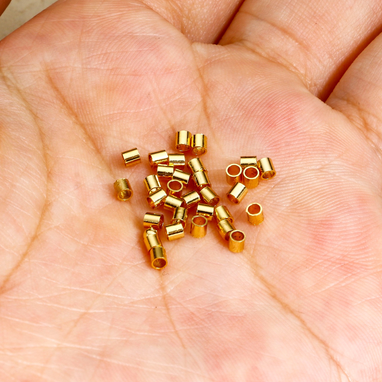 Изображение 100 ШТ Латунь Обжимные бусины с узлом для изготовления ювелирных изделий своими руками Разноцветный