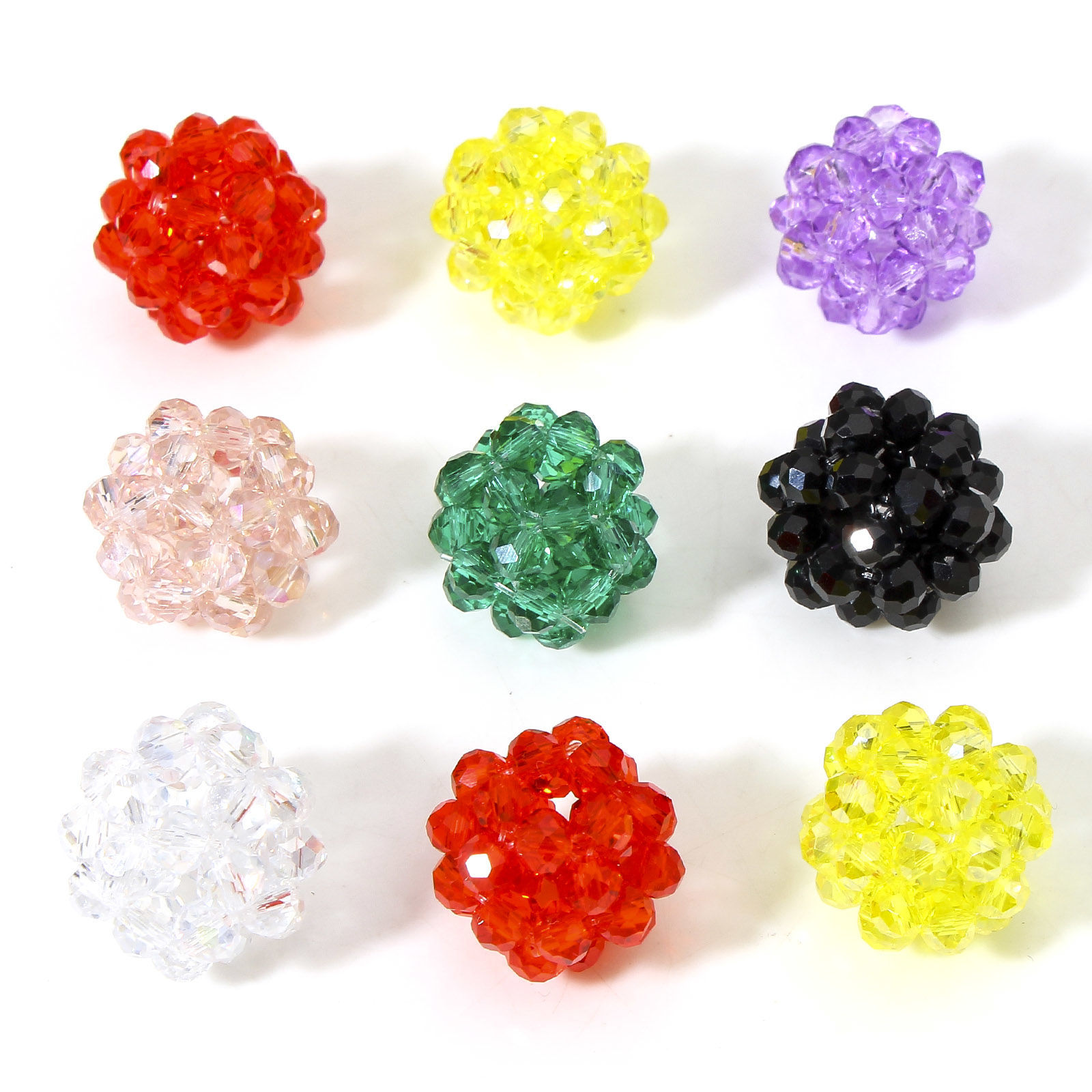 Imagen de 5 Unidades Vidrio Cuentas para la Fabricación de Joyas con Dijes de Bricolaje Bola, Multicolor Aprox 17mm x 15mm, Agujero: Aprox 2.4mm