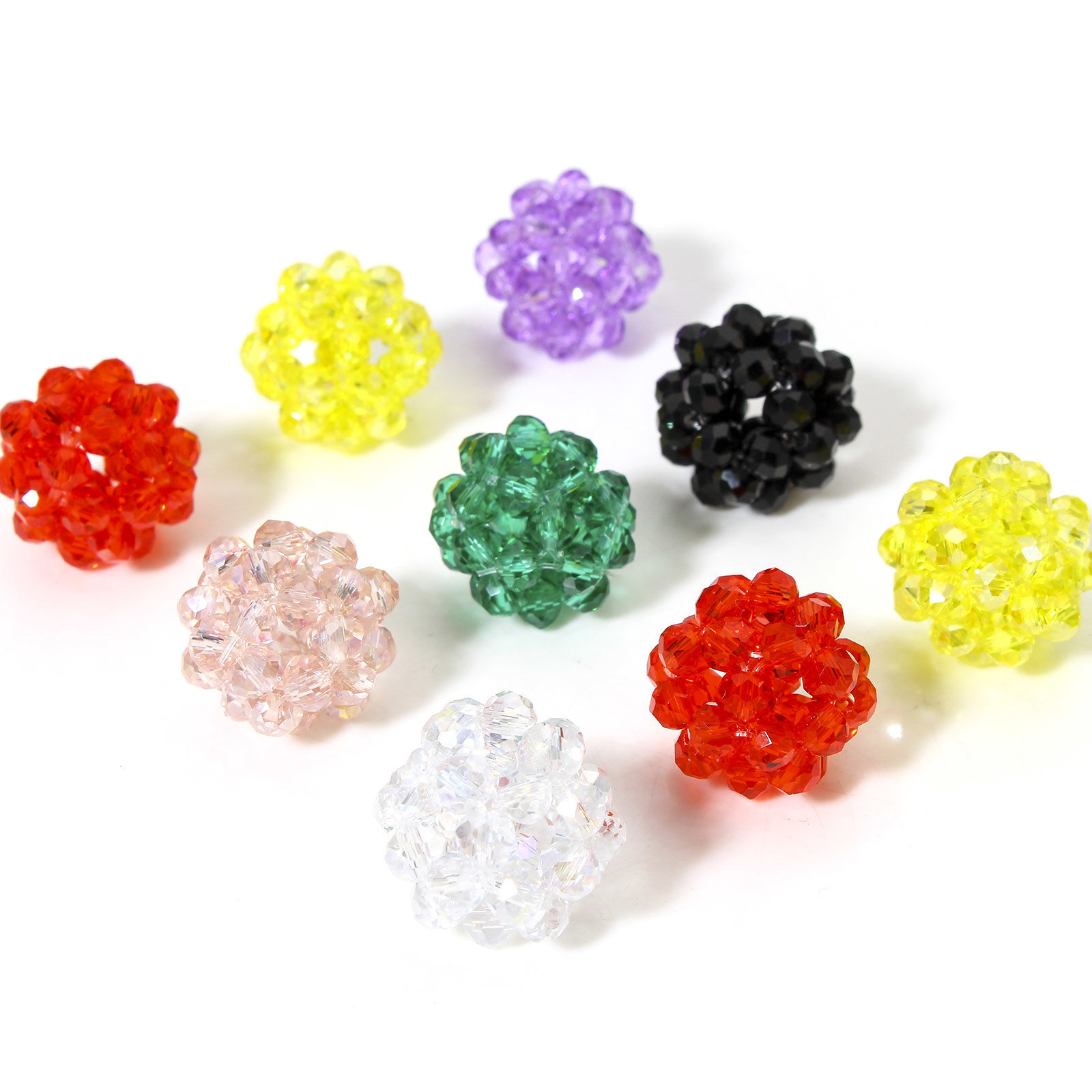 Imagen de 5 Unidades Vidrio Cuentas para la Fabricación de Joyas con Dijes de Bricolaje Bola, Multicolor Aprox 17mm x 15mm, Agujero: Aprox 2.4mm