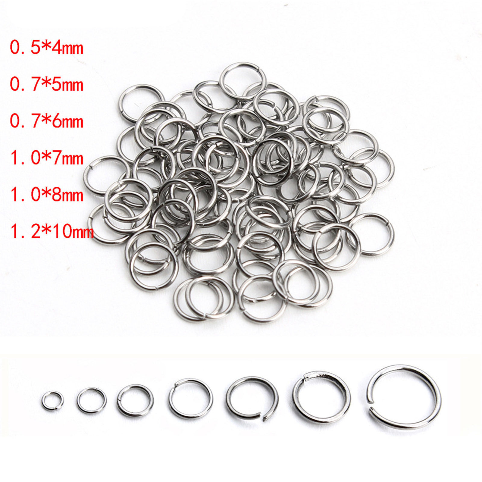 Picture of 304 Stainless Steel Open Jump Rings Findings Round
