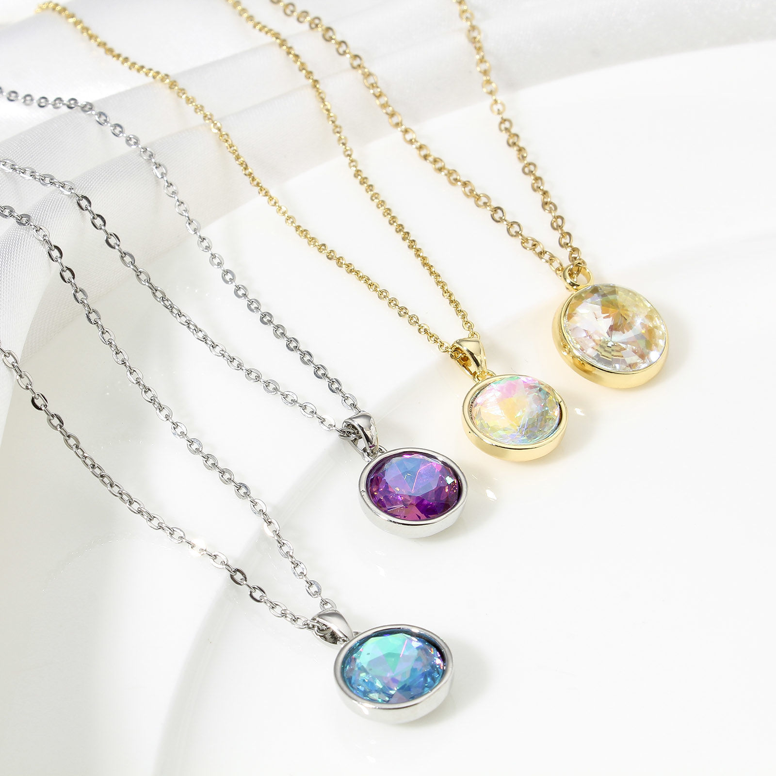 Picture of Brass & Cubic Zirconia Geometric Charms Real Gold Plated