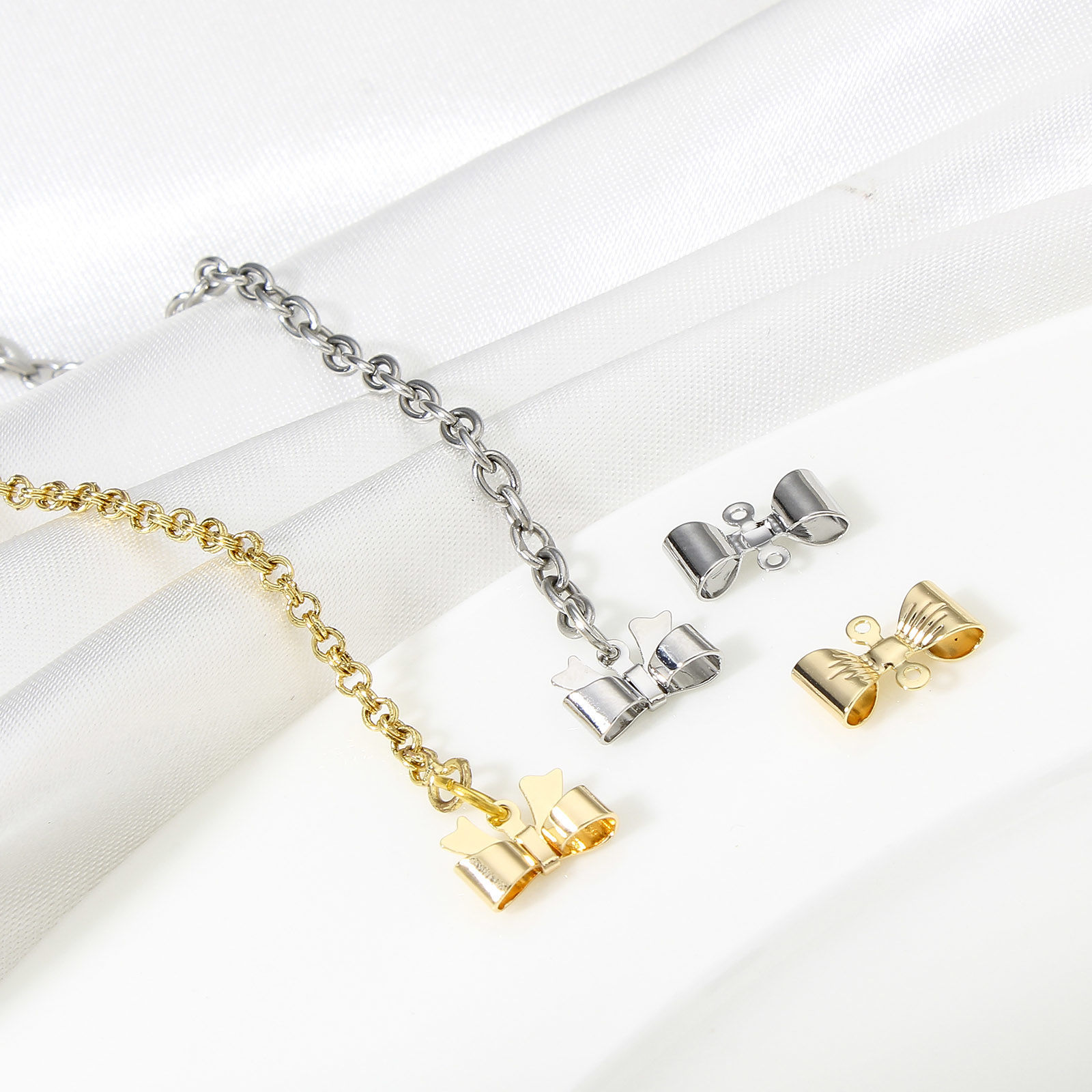 Picture of Brass Charms Real Gold Plated Bowknot 3D