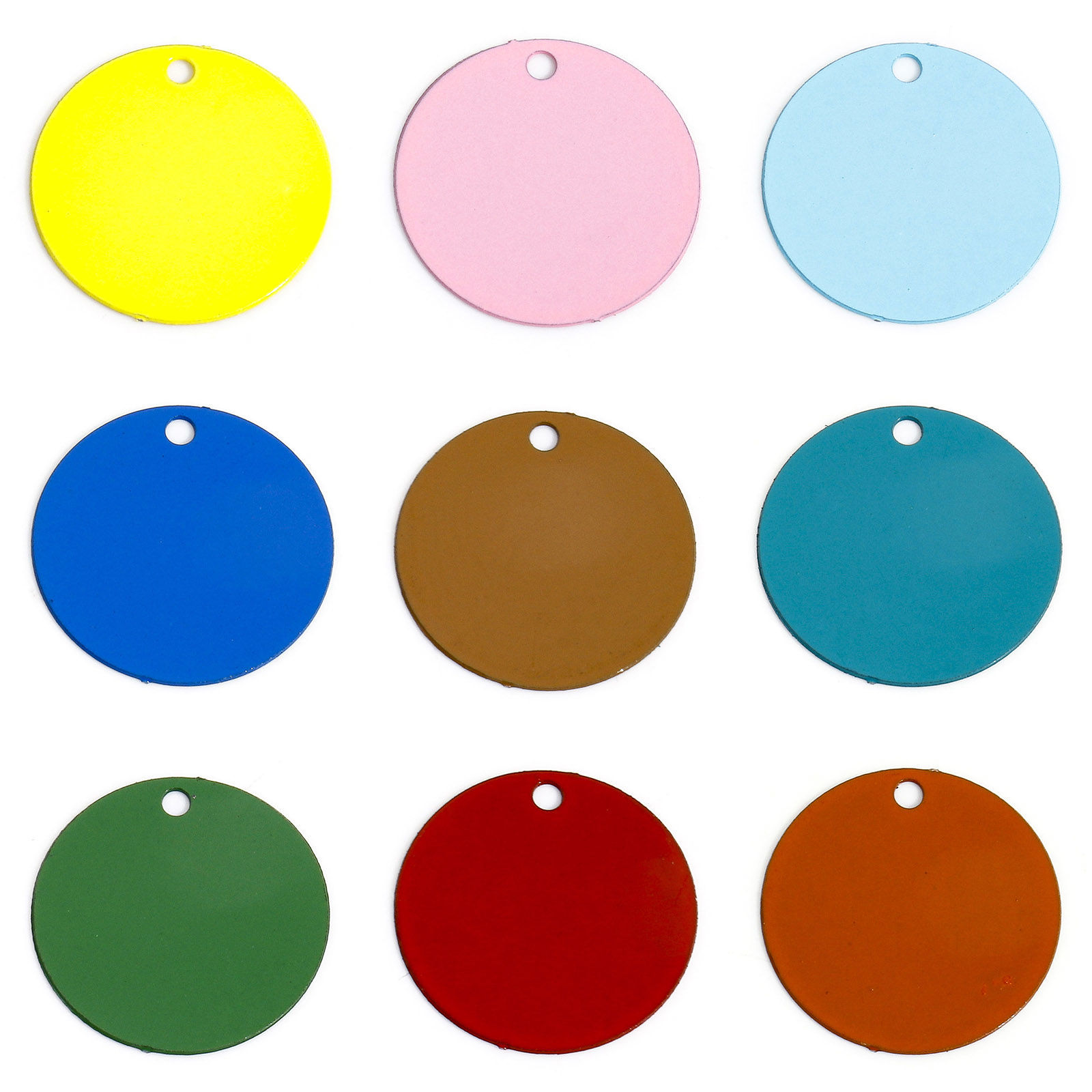 Picture of Iron Based Alloy Filigree Stamping Charms Multicolor Round Disc Painted 12mm Dia.