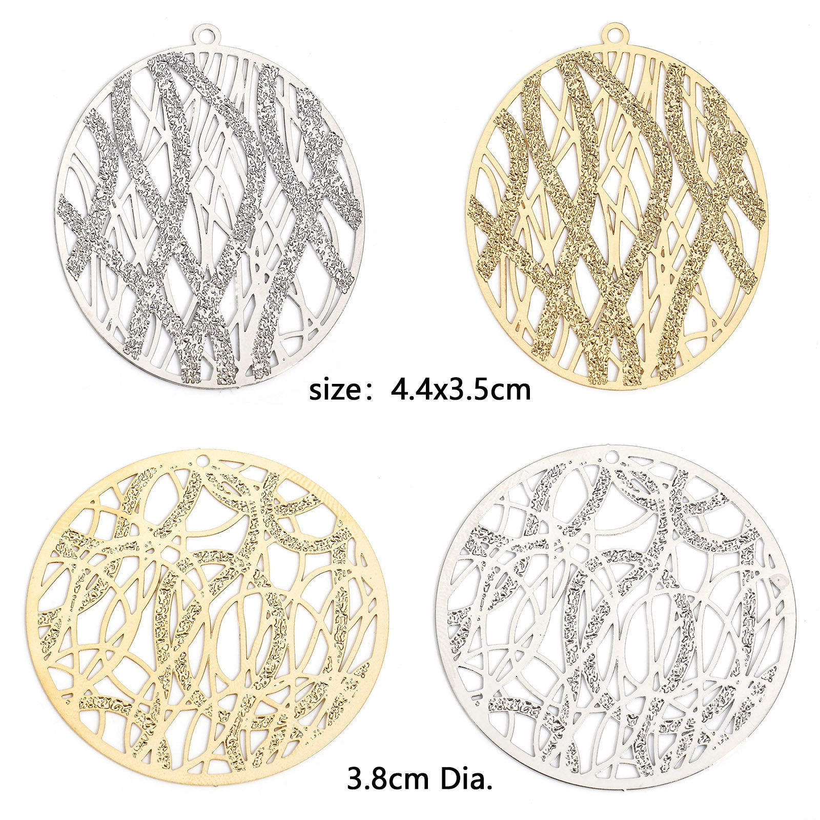 Picture of Iron Based Alloy Filigree Stamping Pendants Multicolor Texture Sparkledust