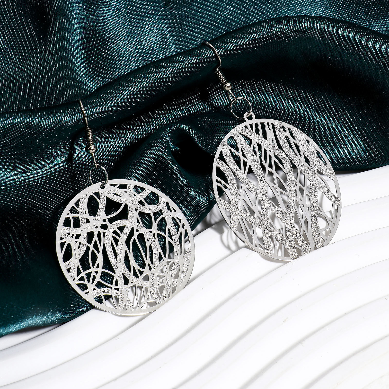 Picture of Iron Based Alloy Filigree Stamping Pendants Multicolor Texture Sparkledust