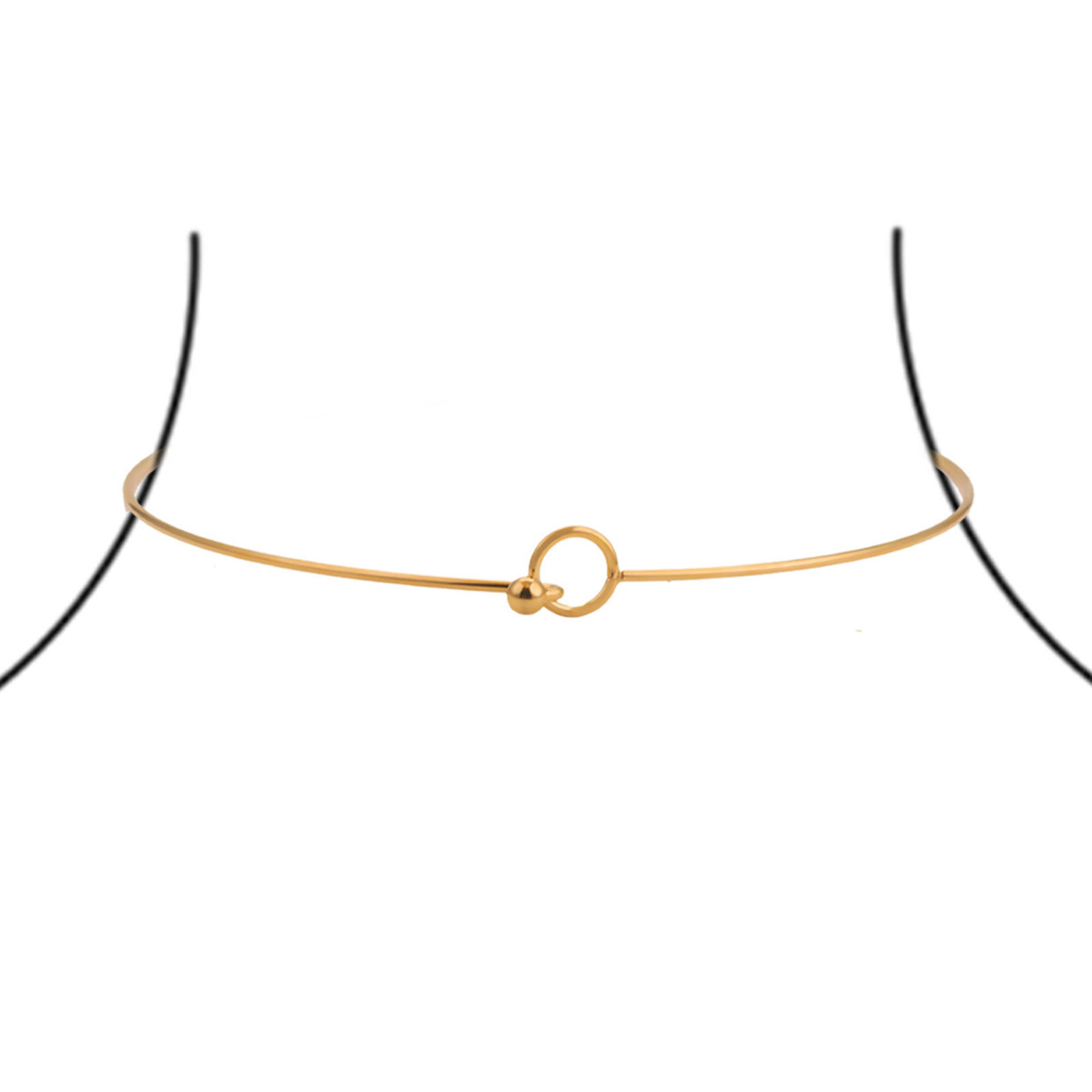 Picture of 304 Stainless Steel Collar Neck Ring Necklace Round 43cm(16 7/8") long