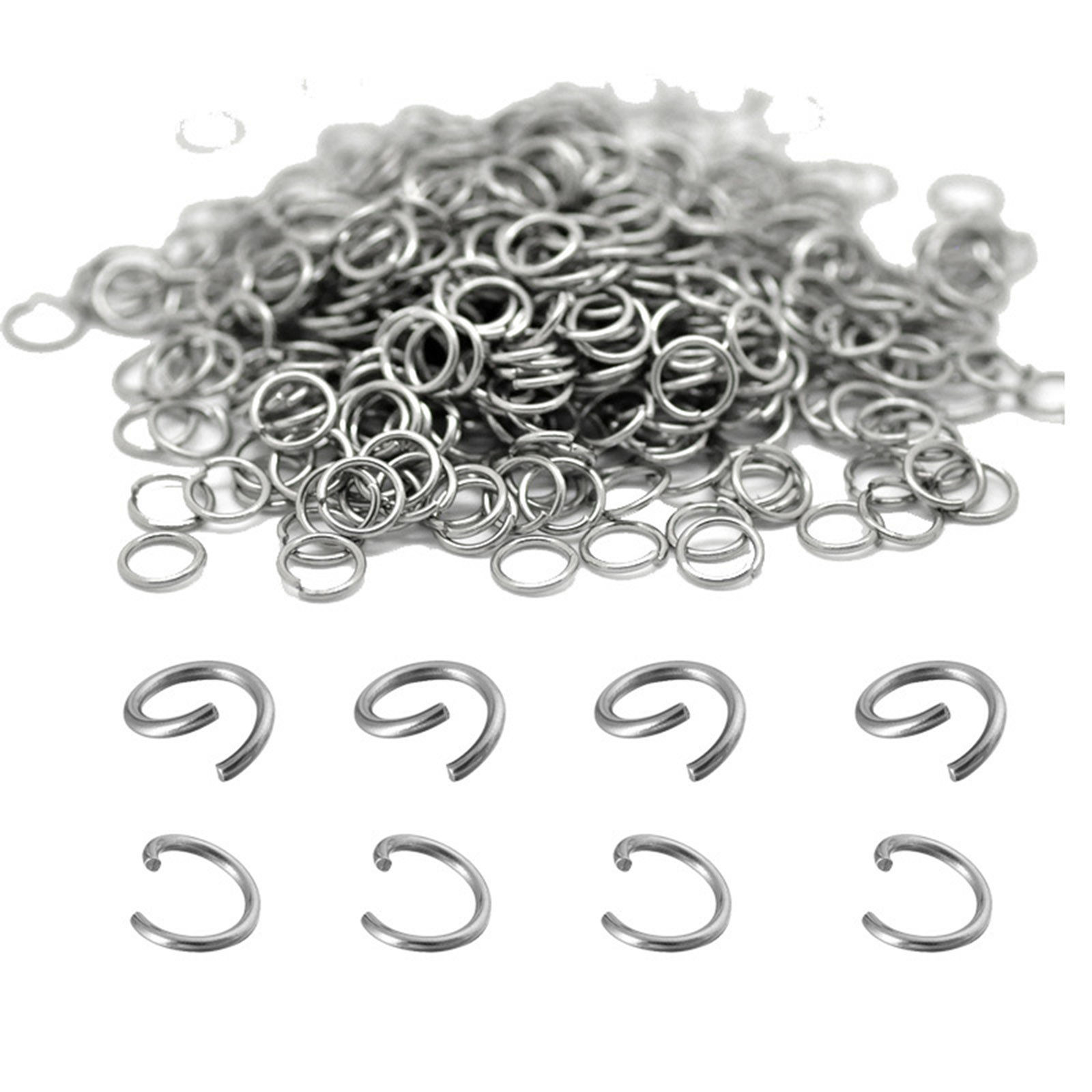 Picture of 304 Stainless Steel Open Jump Rings Findings Round Silver Tone