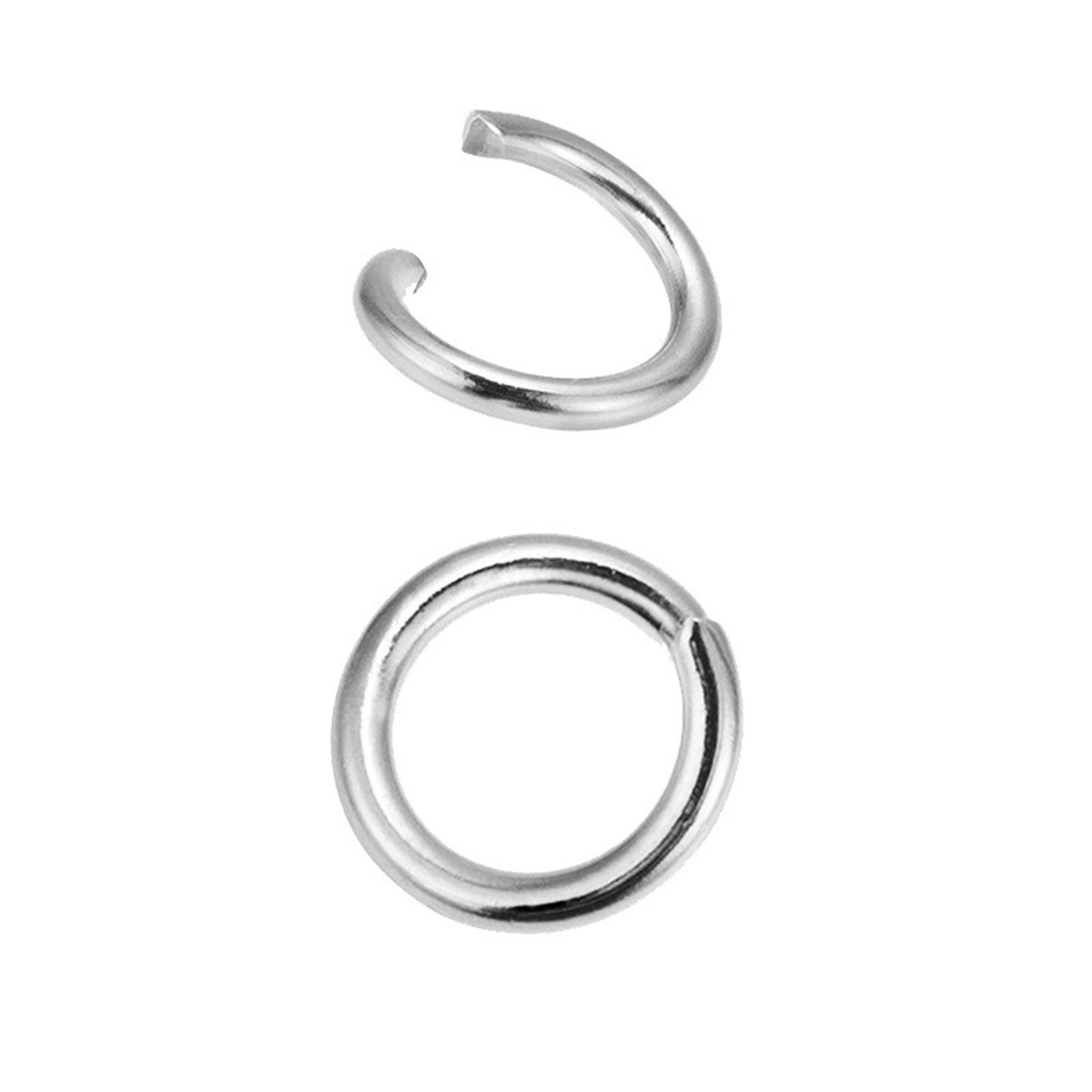 Picture of 304 Stainless Steel Open Jump Rings Findings Round Silver Tone