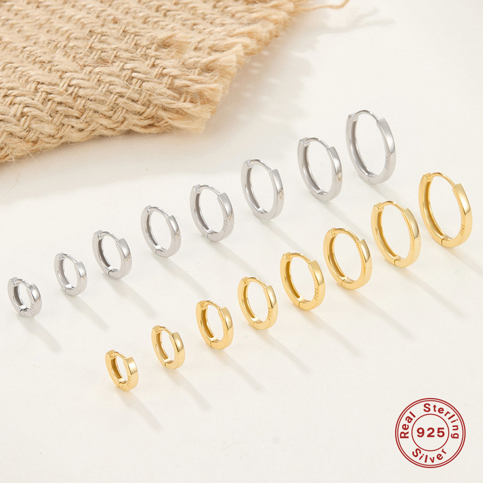 Picture of Sterling Silver Hoop Earrings Round