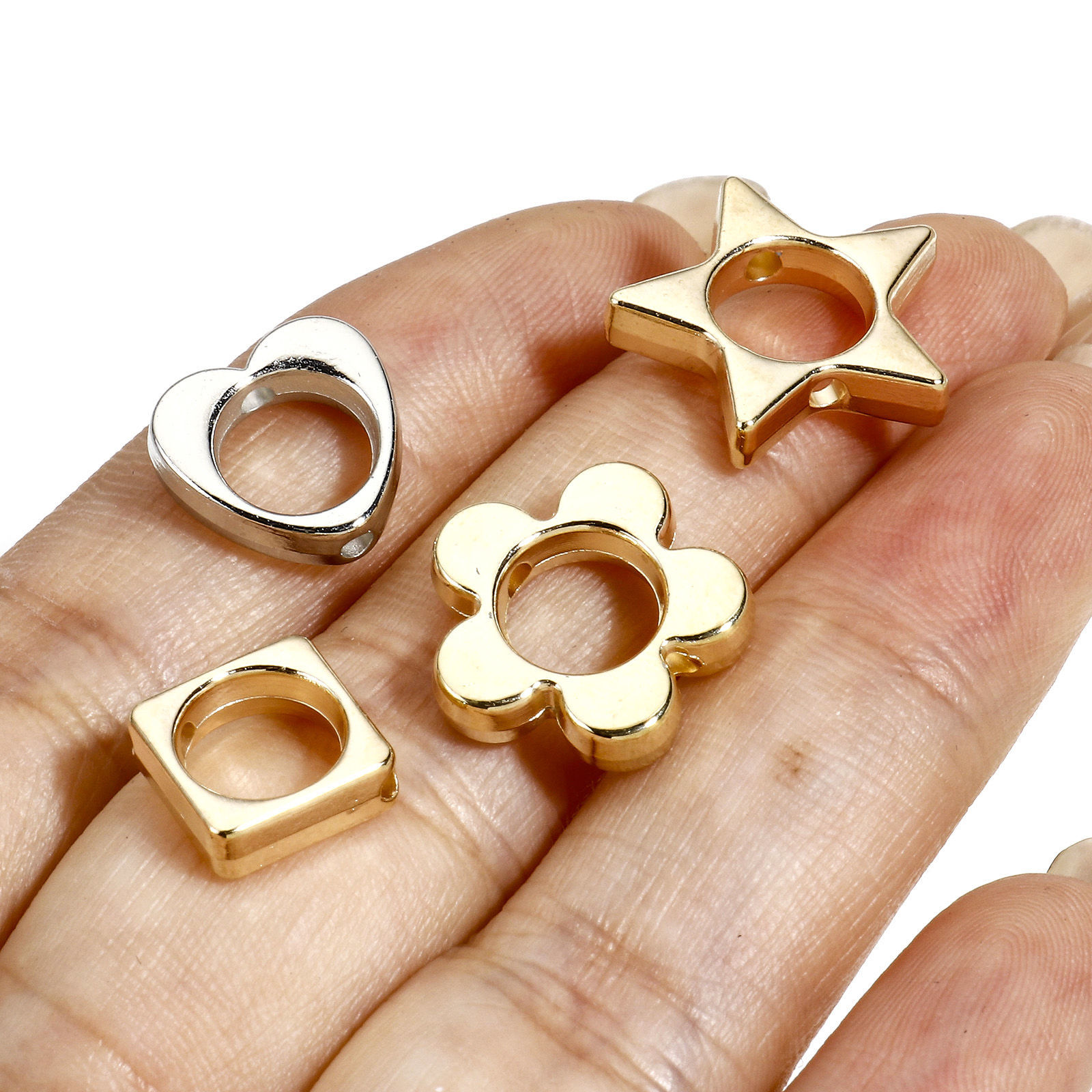 Bild von 50 Stück CCB Plastik Geometrisch Perlen Rahmen Bunt (Fits 6mm Perlen)