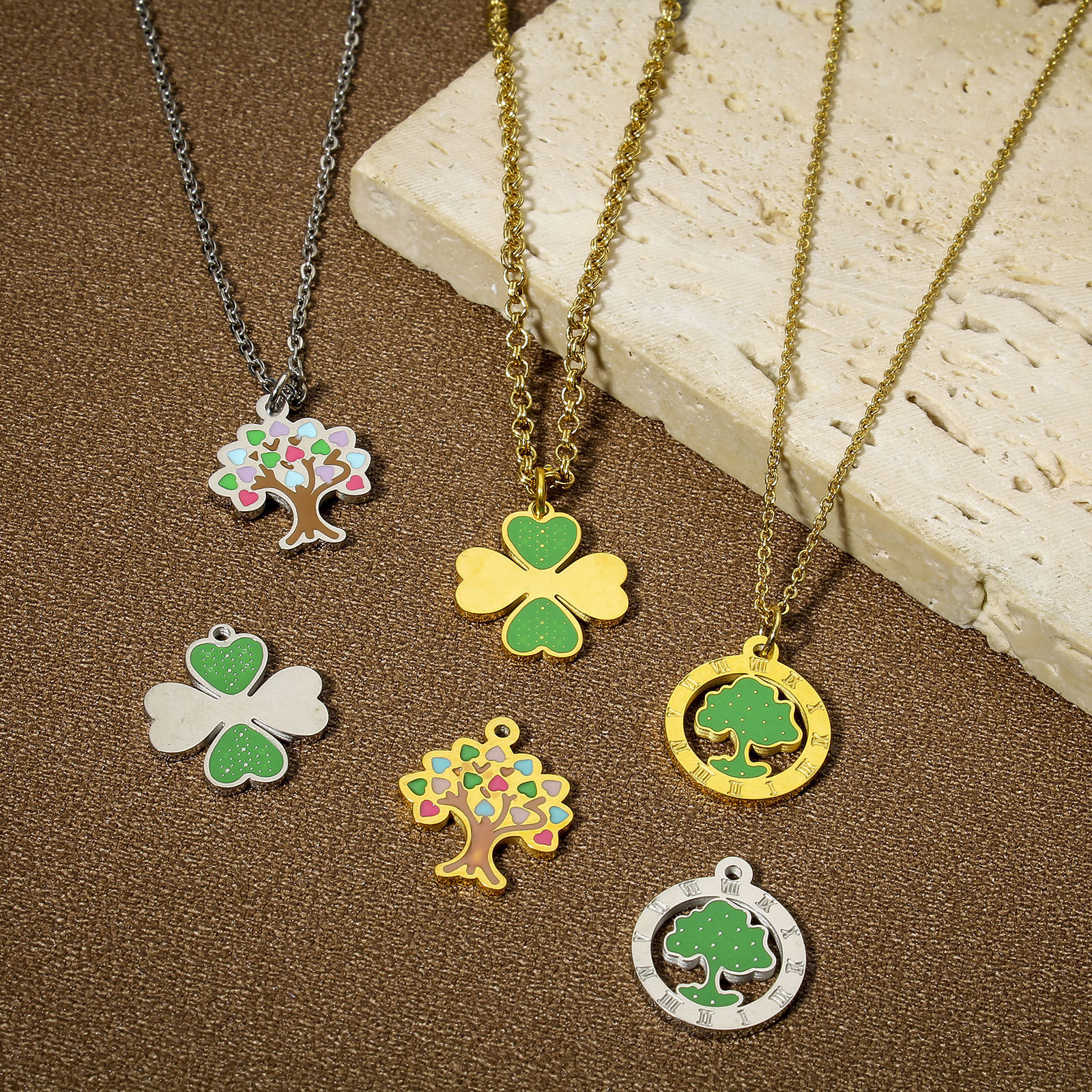 1 個 304ステンレス鋼 チャーム 木 の画像