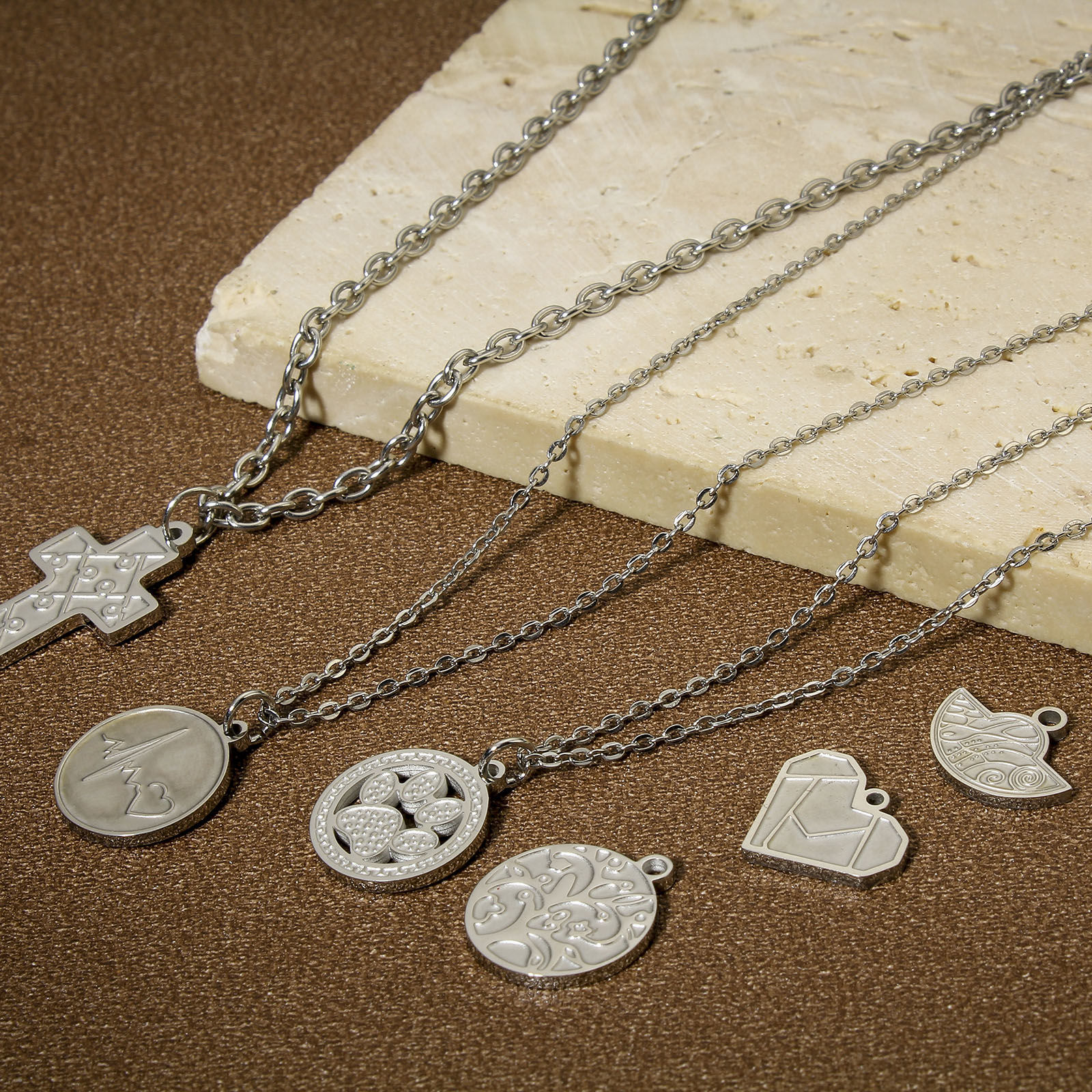 Immagine di 2 Pz 304 Acciaio Inossidabile Charms Geometrica Tono Argento