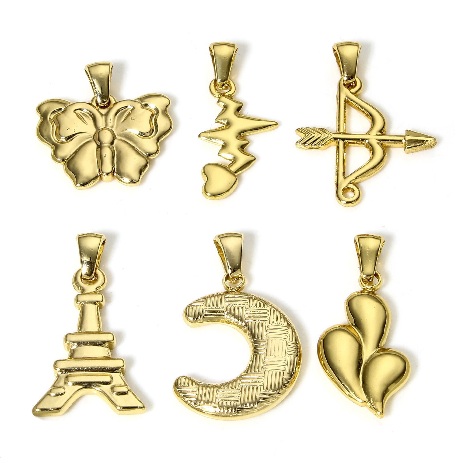Picture of Vacuum Plating 304 Stainless Steel Charm Pendant 18K Gold Plated