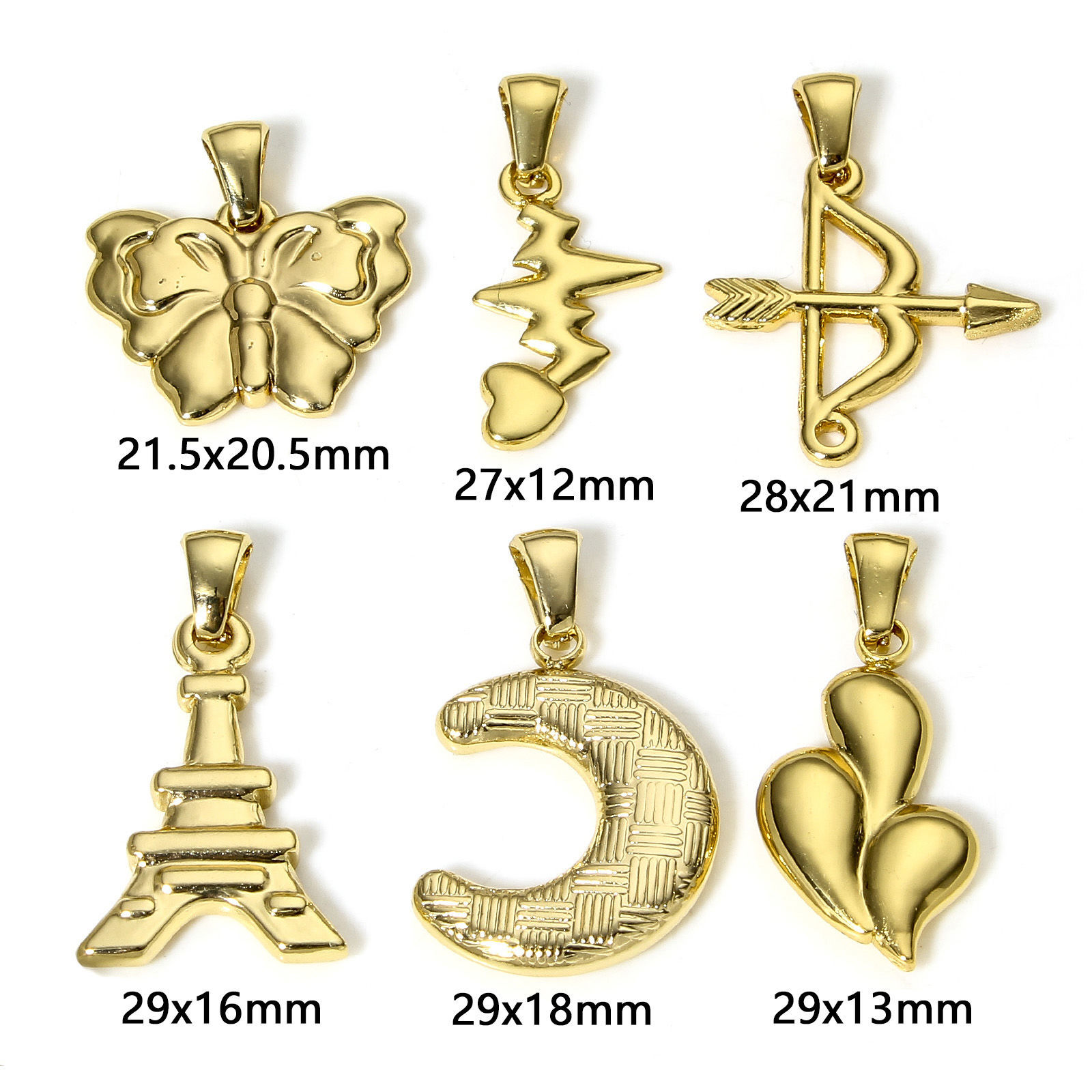 Picture of Vacuum Plating 304 Stainless Steel Charm Pendant 18K Gold Plated