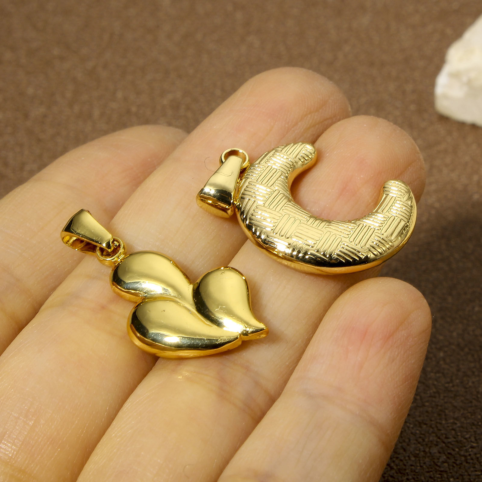 Picture of Vacuum Plating 304 Stainless Steel Charm Pendant 18K Gold Plated