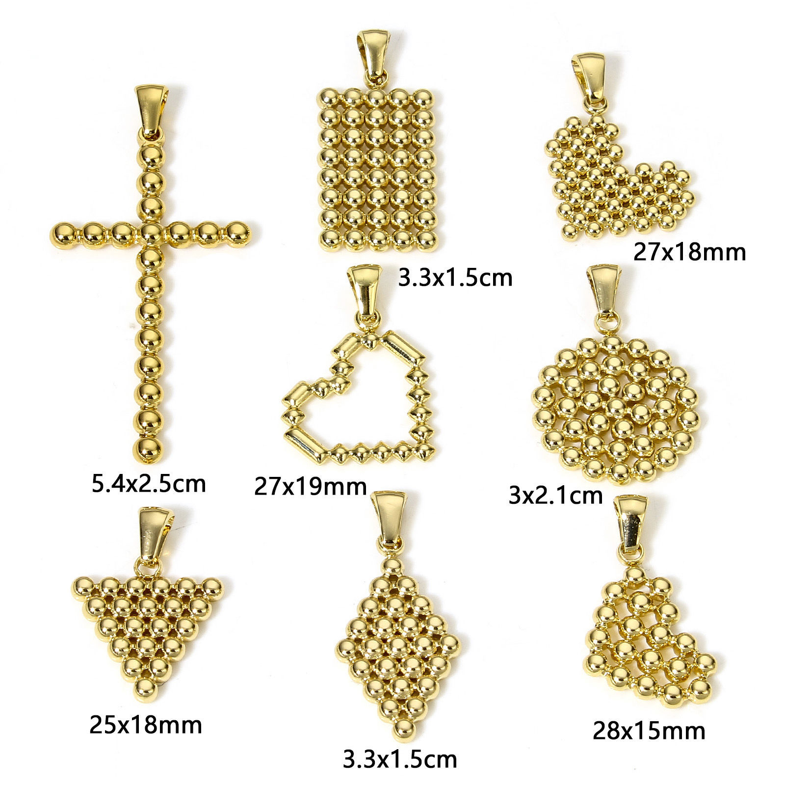 Image de 1 Pièce Pendentif Breloque en 304 Acier Inoxydable Placage sous Vide Géométrique Plaqué Or 18K