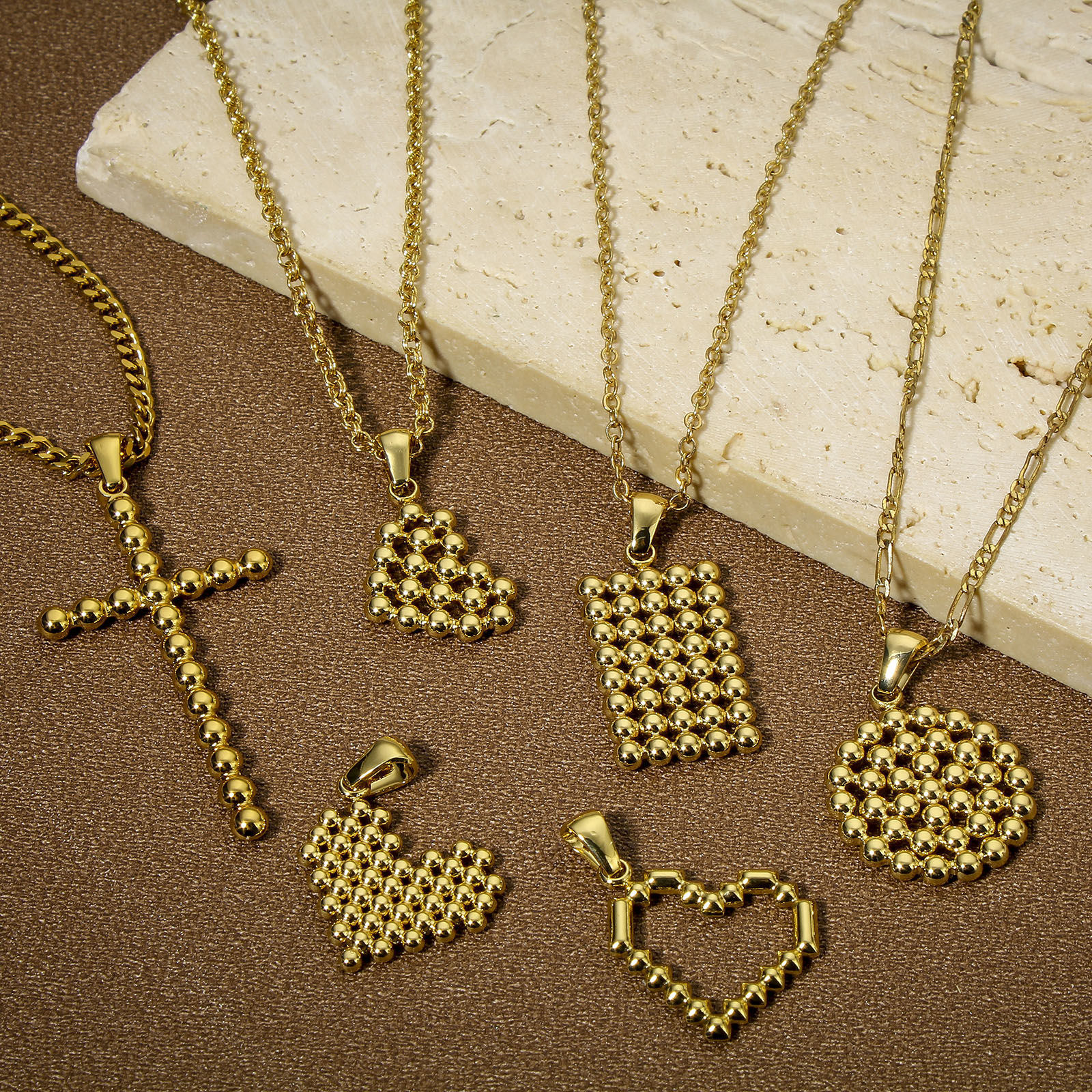 Image de 1 Pièce Pendentif Breloque en 304 Acier Inoxydable Placage sous Vide Géométrique Plaqué Or 18K