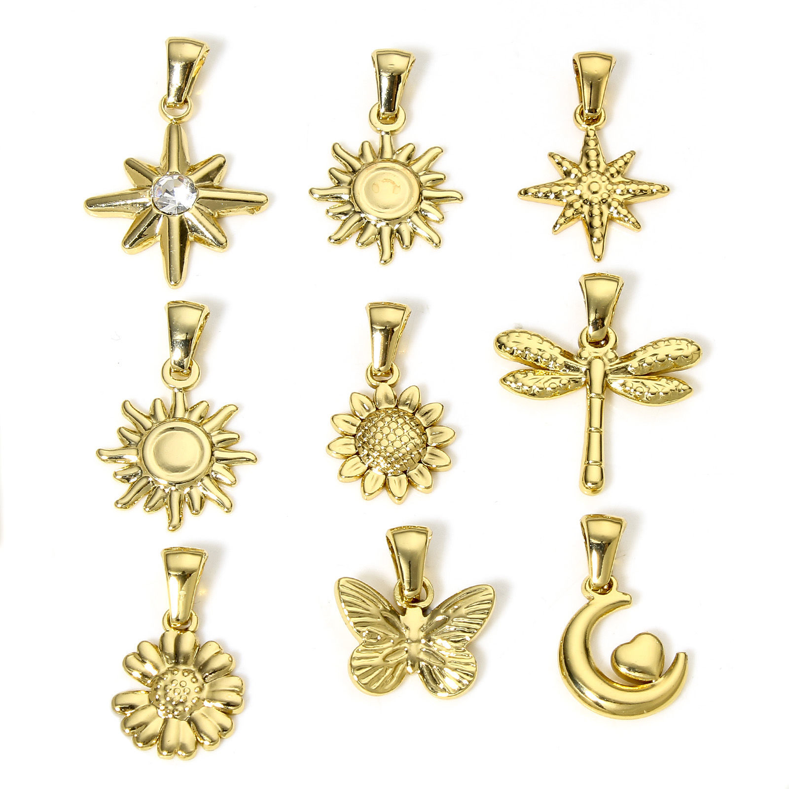 Image de 1 Pièce Pendentif Breloque en 304 Acier Inoxydable Placage sous Vide Plaqué Or 18K