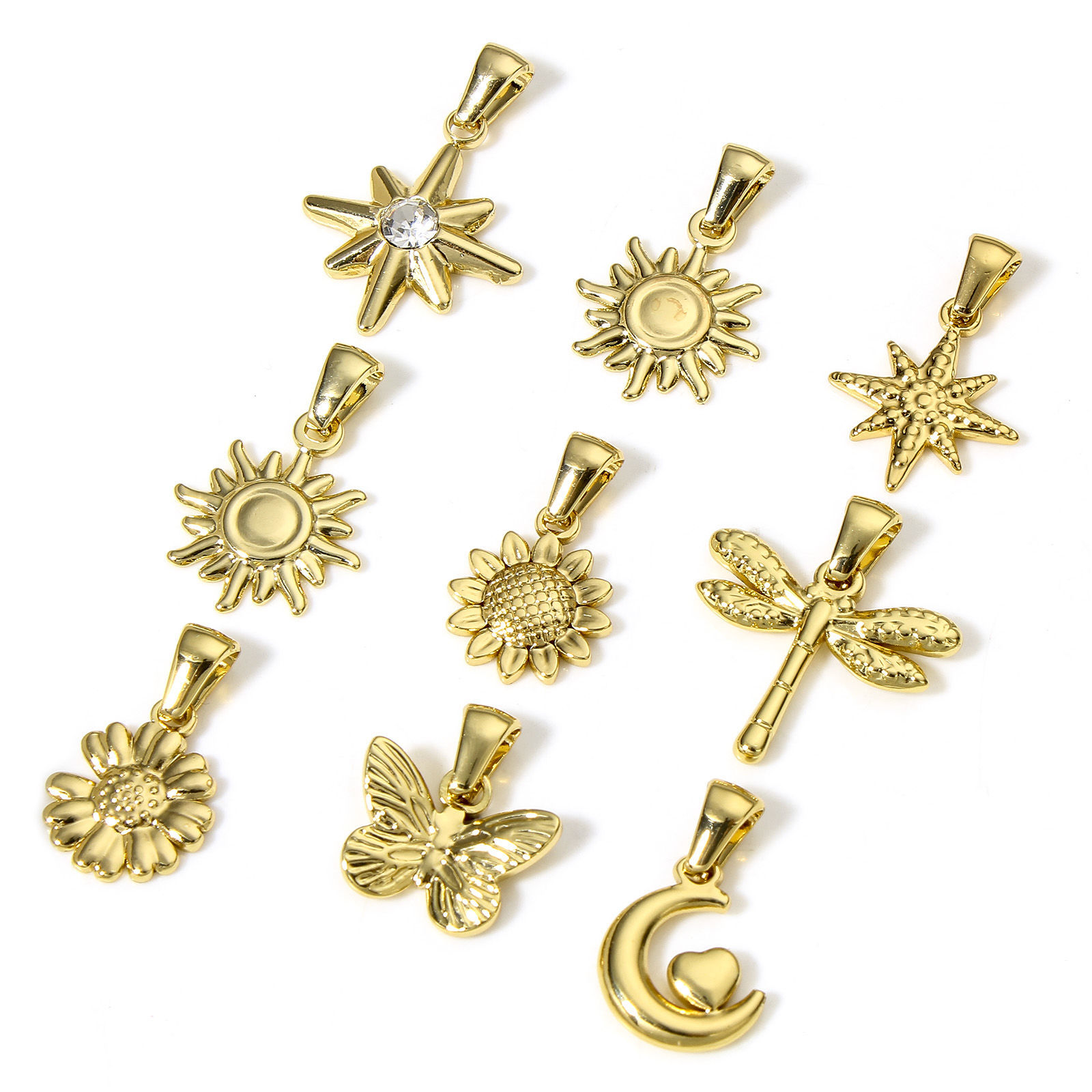 Image de 1 Pièce Pendentif Breloque en 304 Acier Inoxydable Placage sous Vide Plaqué Or 18K