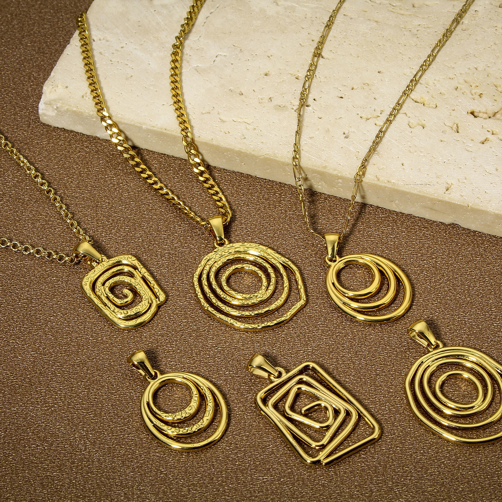 Picture of Vacuum Plating 304 Stainless Steel Charm Pendant 18K Gold Plated Irregular