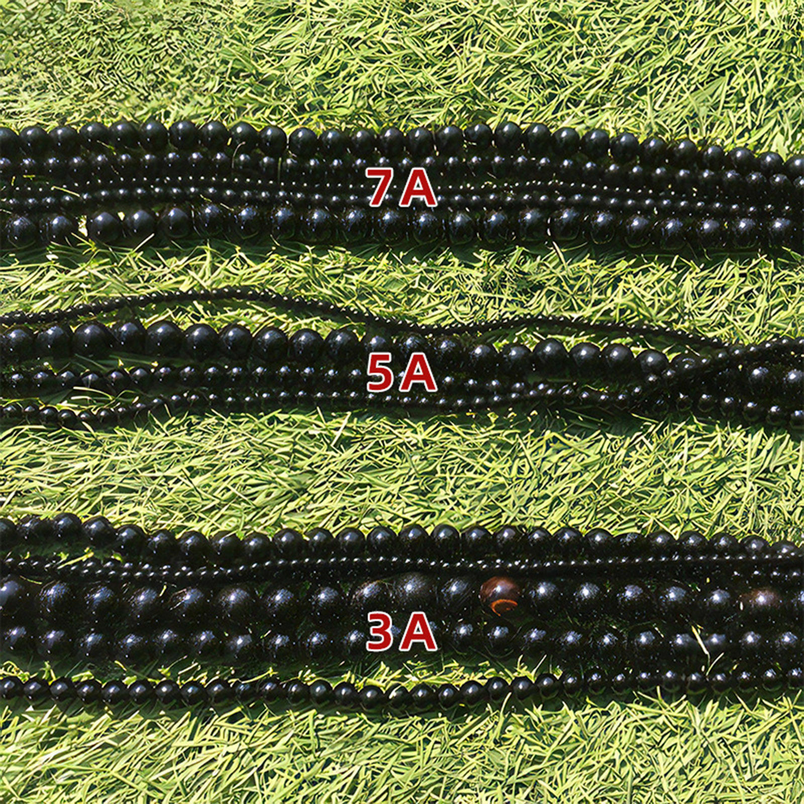 Picture of (Grade 3A) Agate ( Natural ) Loose Beads For DIY Jewelry Making Round Black