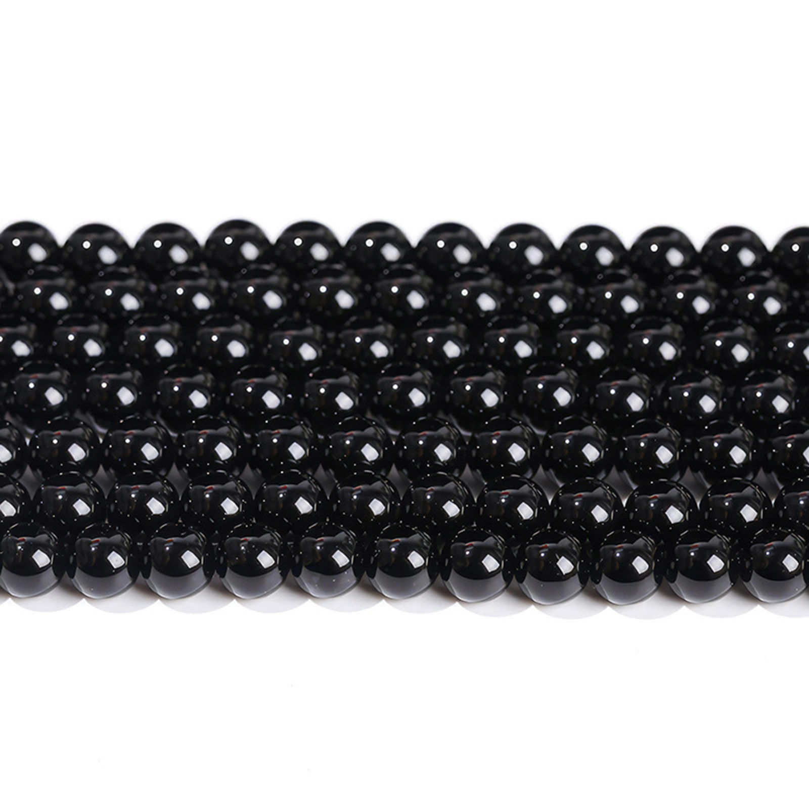 Picture of (Grade 3A) Agate ( Natural ) Loose Beads For DIY Jewelry Making Round Black