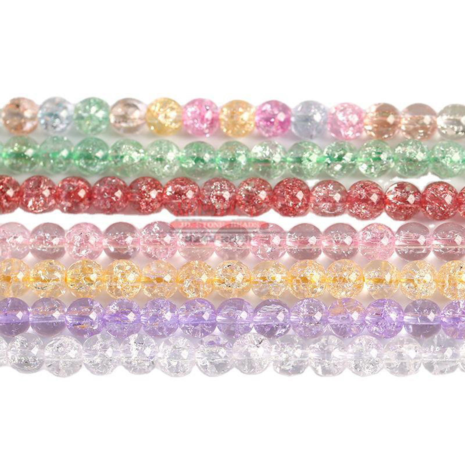 Imagen de 1 Sarta Cristal ( Sintético ) Cuentas para la Fabricación de Joyas con Dijes de Bricolaje Ronda Agrietado