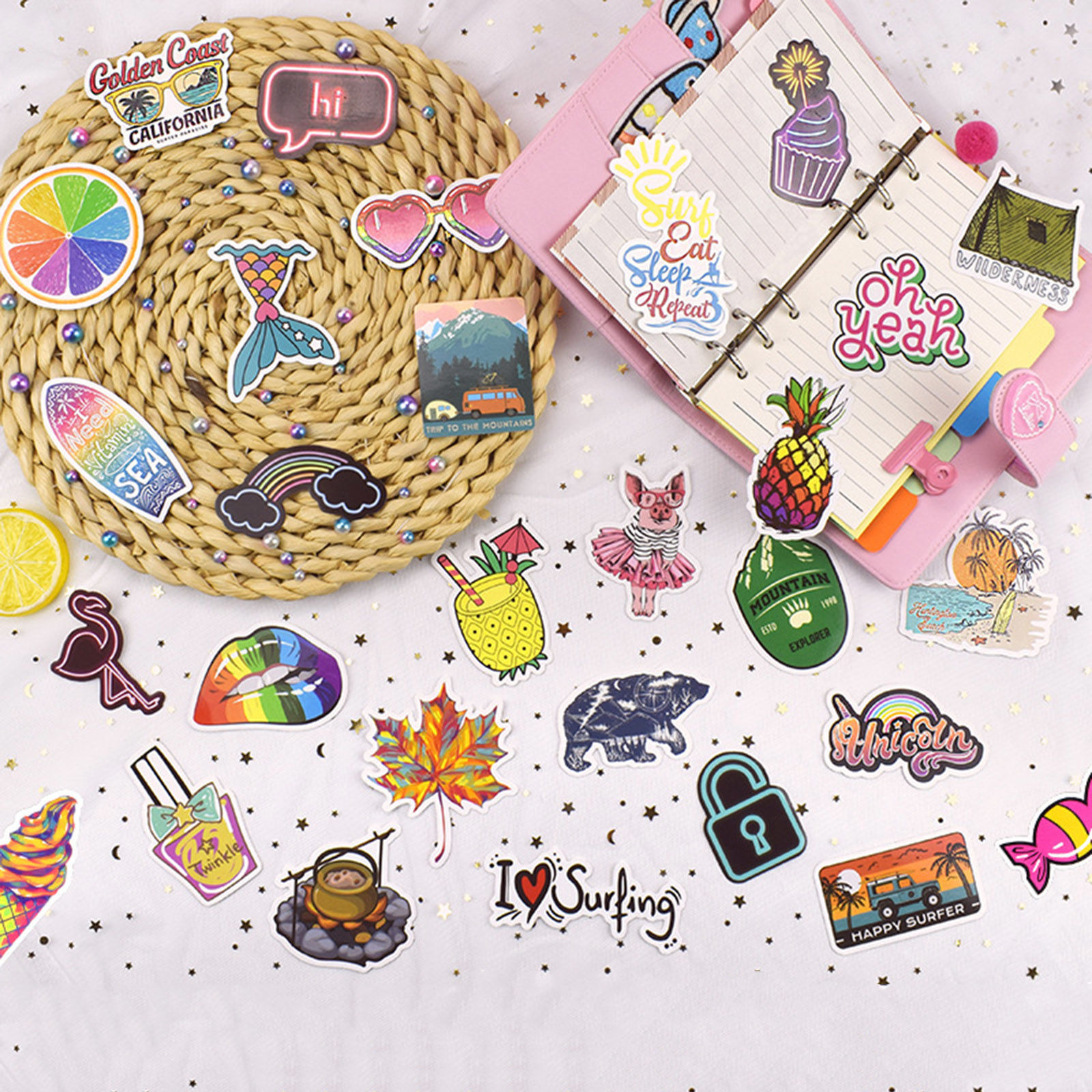 Picture of PVC DIY Scrapbook Deco Stickers Multicolor