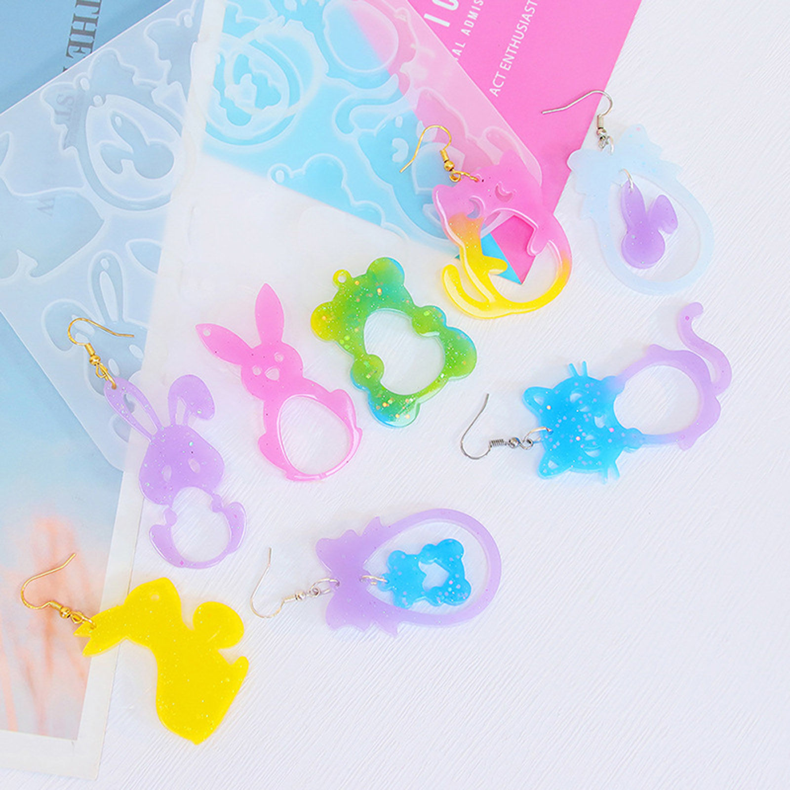 Picture of Silicone Easter Day Resin Mold For Keychain Necklace Earring Pendant Jewelry DIY Making White
