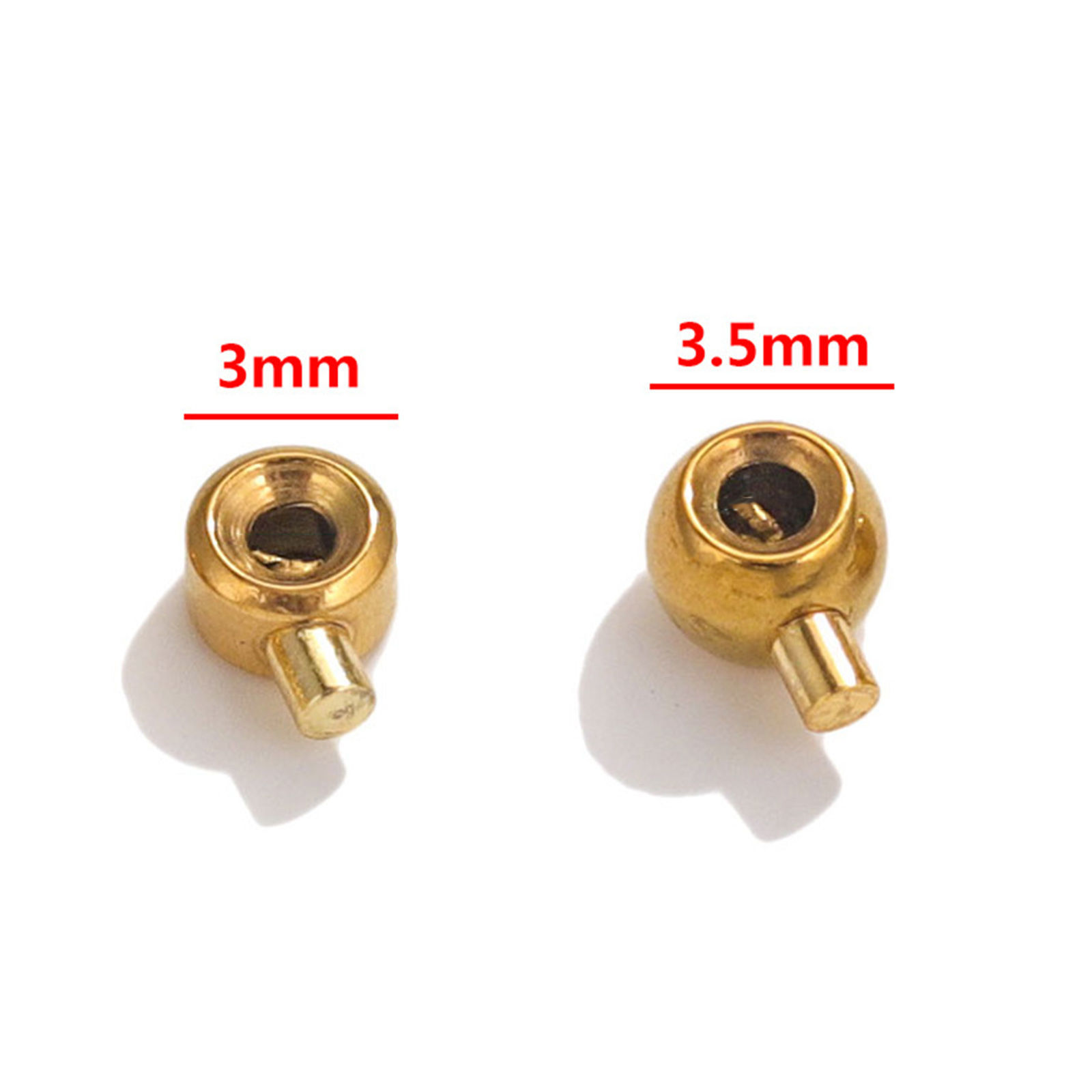 Bild von 5 Stück 304 Edelstahl Quetschperlen-Stopper für Armbänder, Halskettenenden, Schmuckherstellungszubehör Flachrund