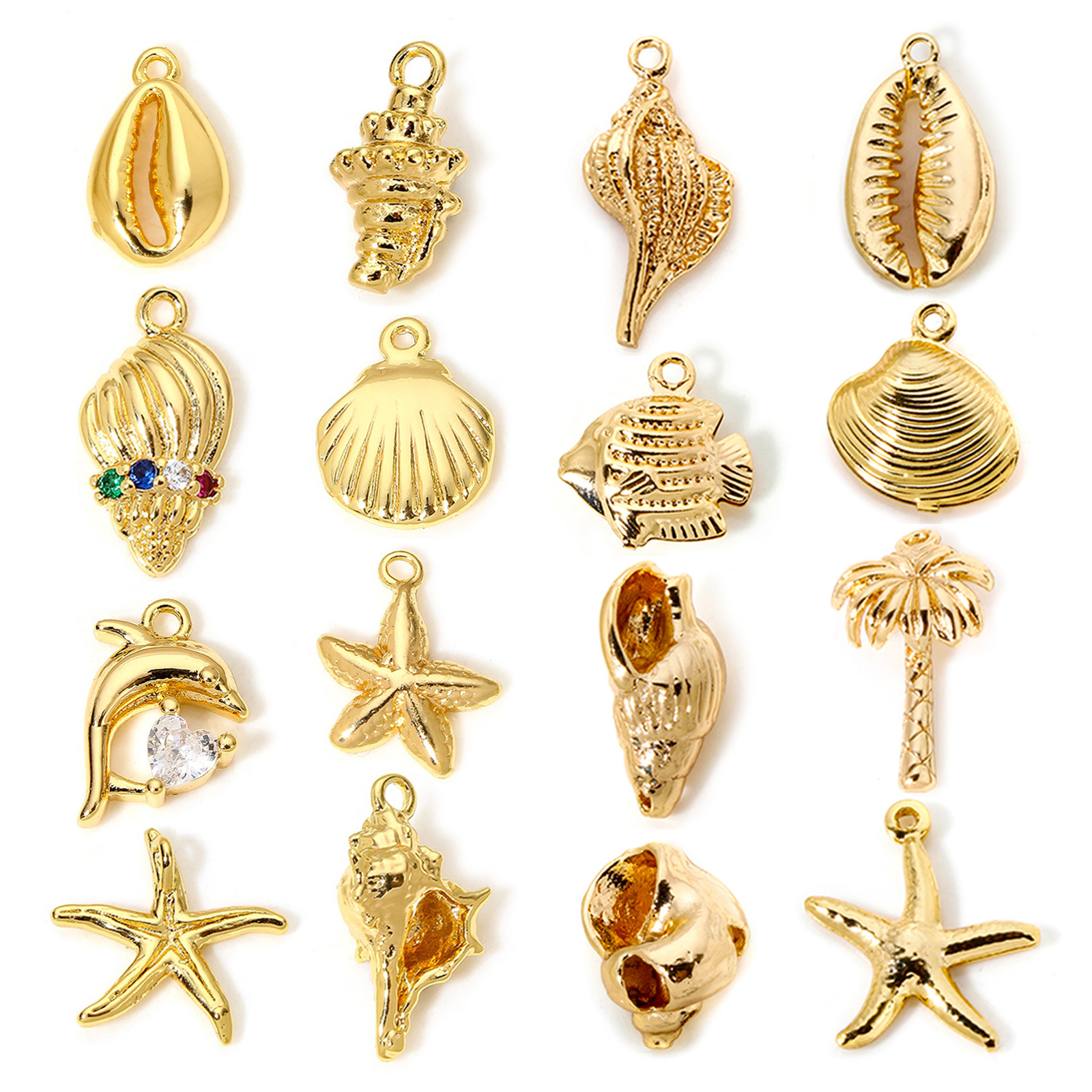 Picture of Brass Ocean Jewelry Charms 18K Gold Plated