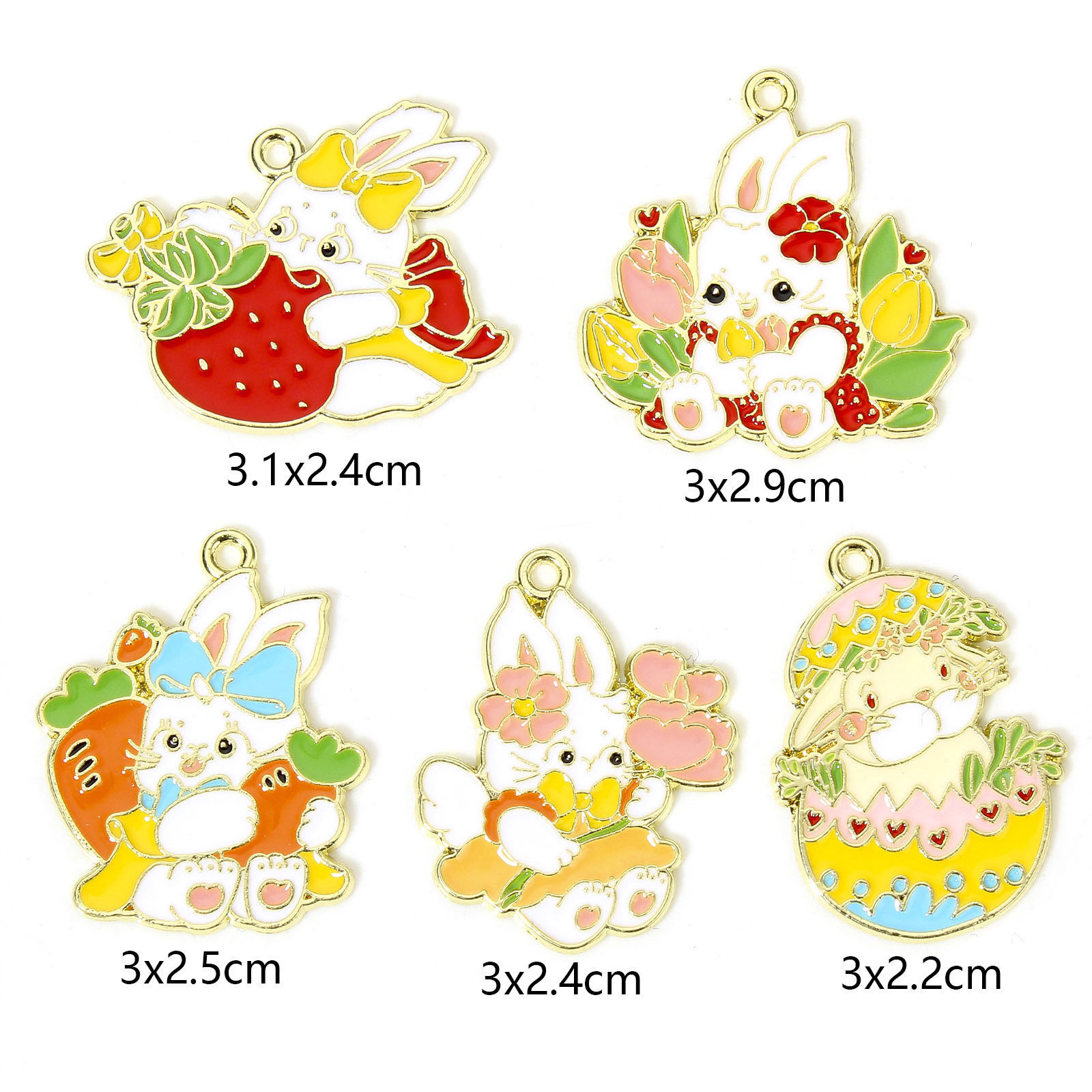 Изображение 10 ШТ Пасха Подвески Позолоченный Разноцветный С Эмалью