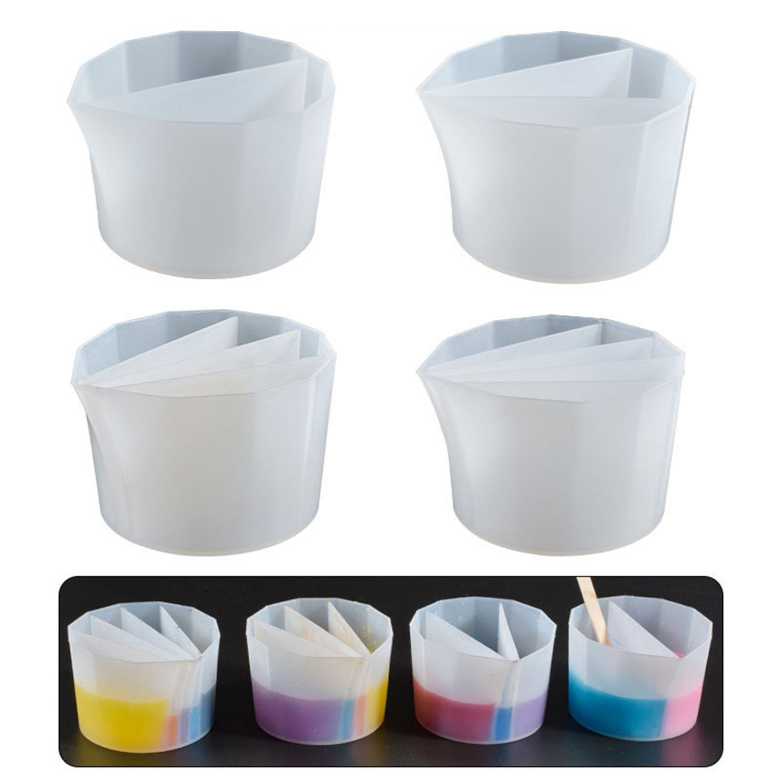 Picture of Silicone Distributing Cup Liquid Pigment Color Mixing For DIY Epoxy Resin Crafts Making Tools White 9cm x 7.9cm