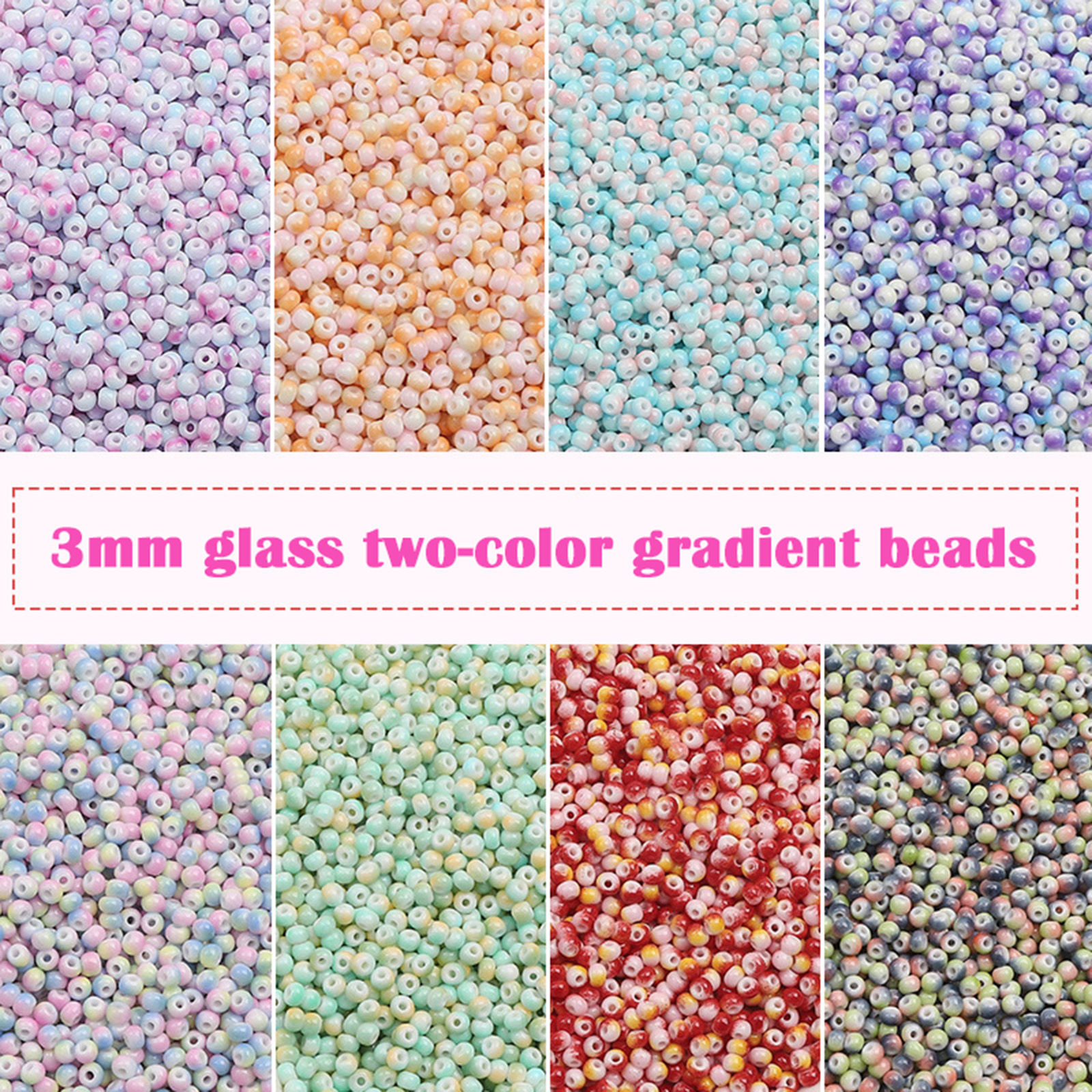 Bild von 10 Gramm Glas Rocailles Rocailles Perlen Rund Rocailles Bunt Farbverlauf ca. 3mm D.