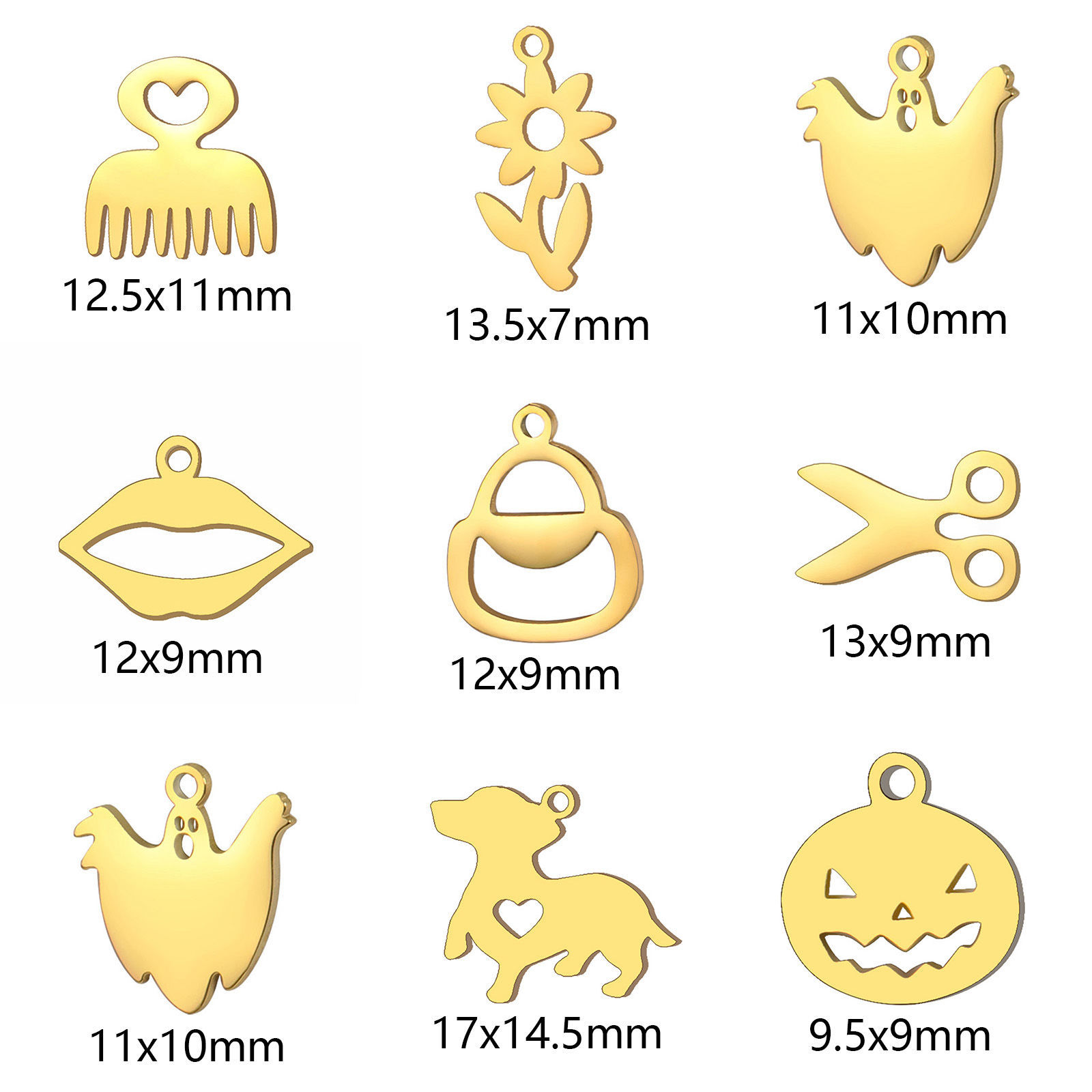 Изображение 5 ШТ 304 Нержавеющая Сталь Мини Подвески ажурная резьба