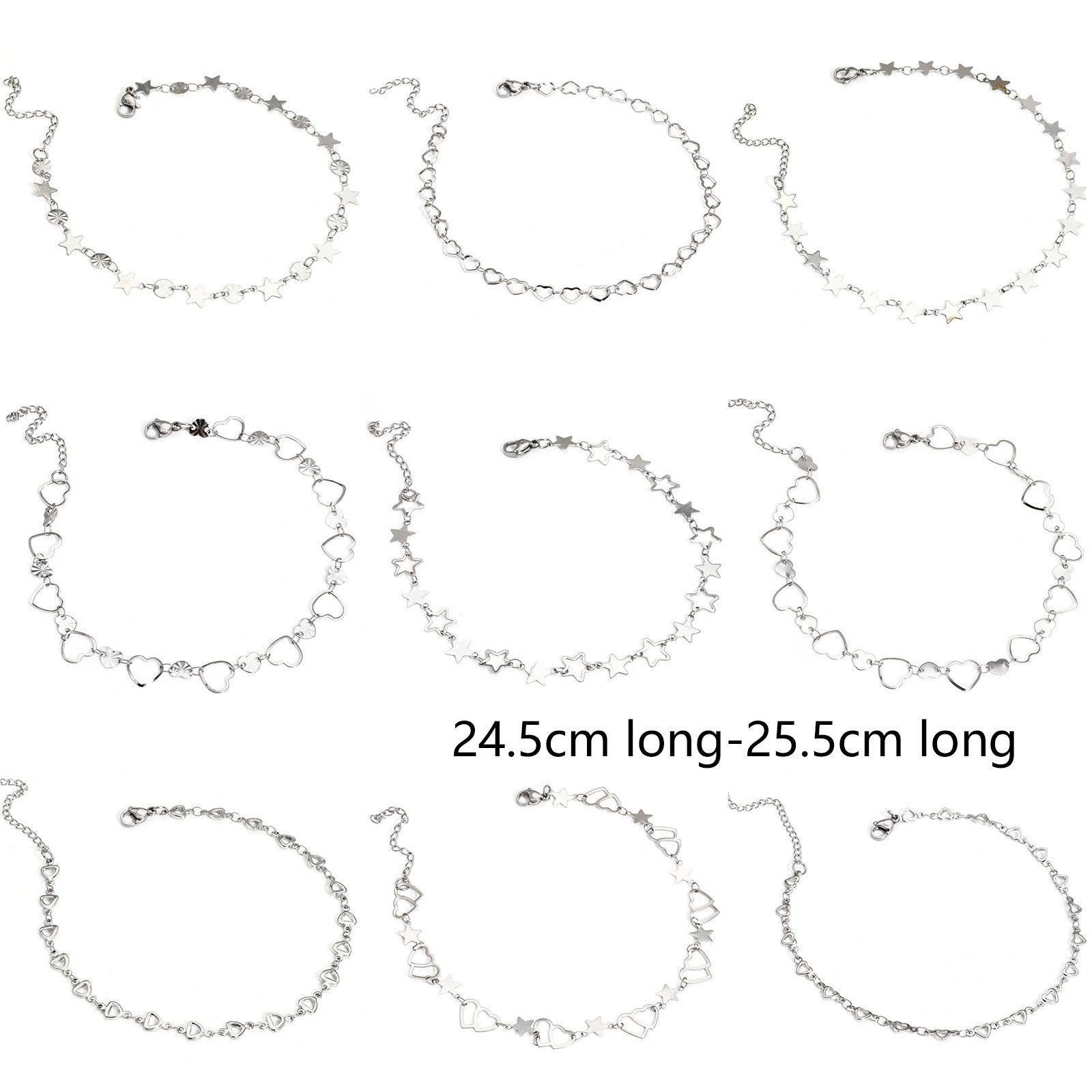 Picture of 304 Stainless Steel Handmade Link Chain Anklet Silver Tone With Lobster Claw Clasp And Extender Chain