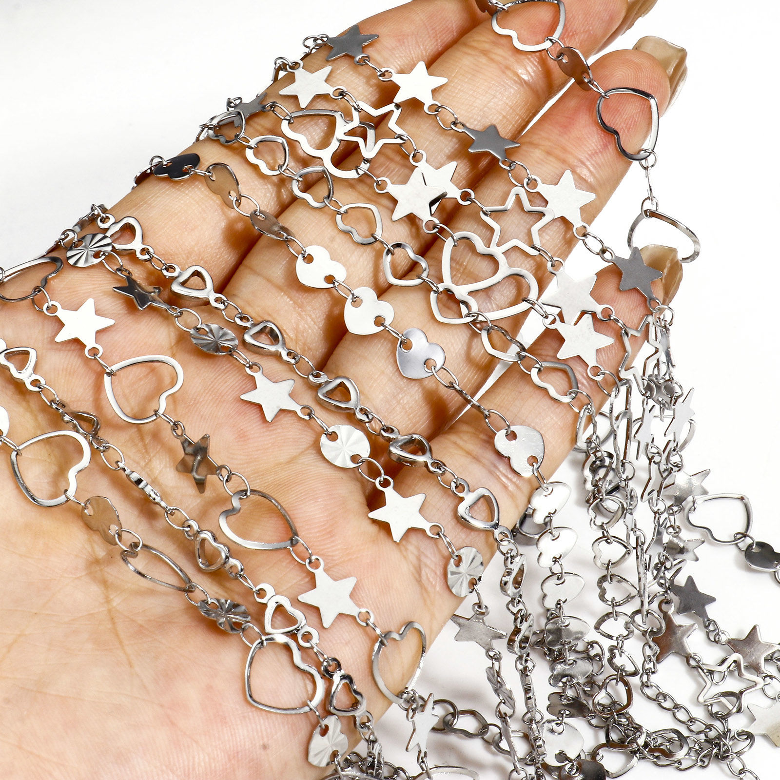 Picture of 304 Stainless Steel Handmade Link Chain Anklet Silver Tone With Lobster Claw Clasp And Extender Chain